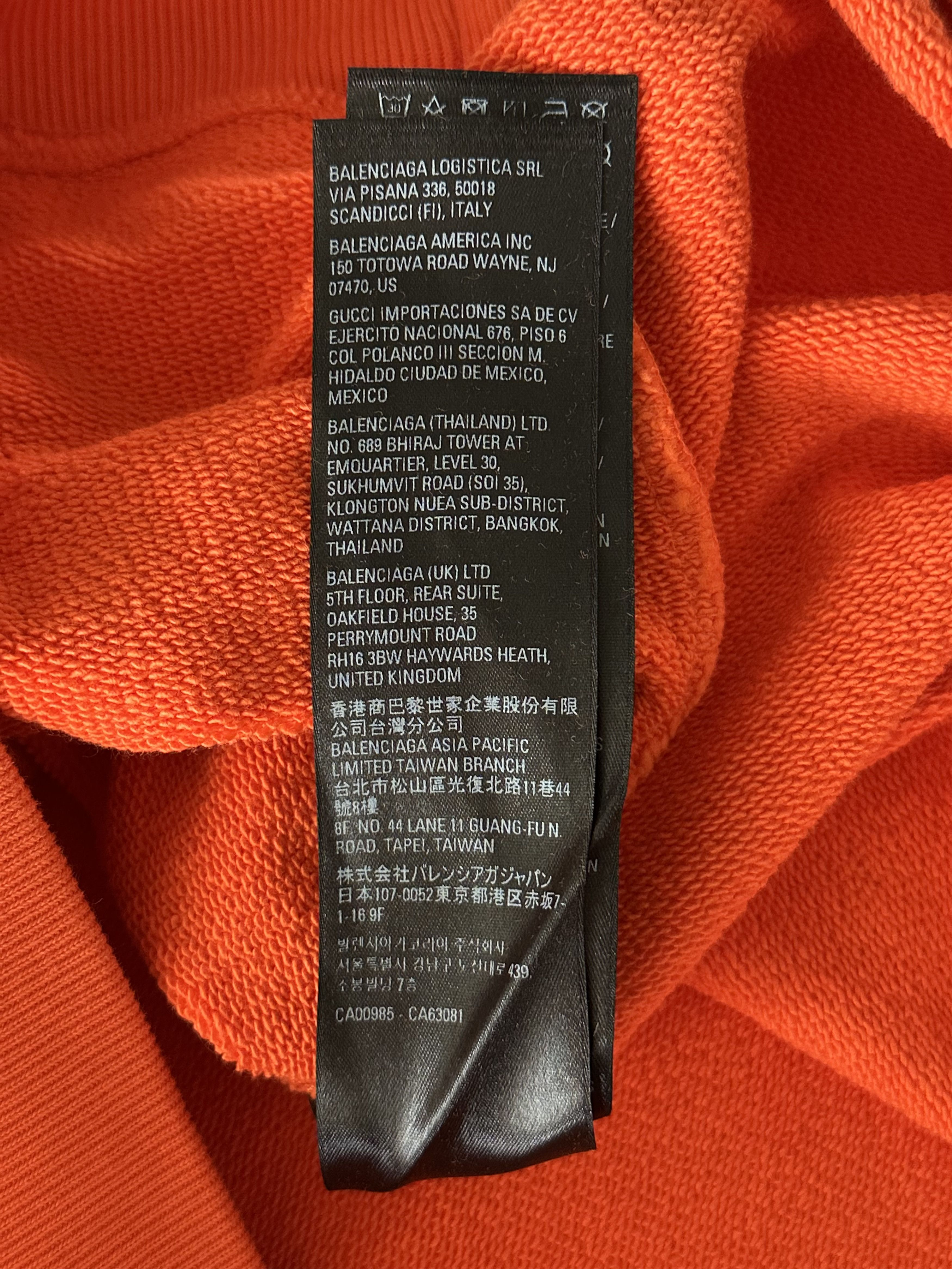Balenciaga Balenciaga Orange Embroidered Logo Hoodie Size US L / EU 52-54 / 3 - 6 Thumbnail
