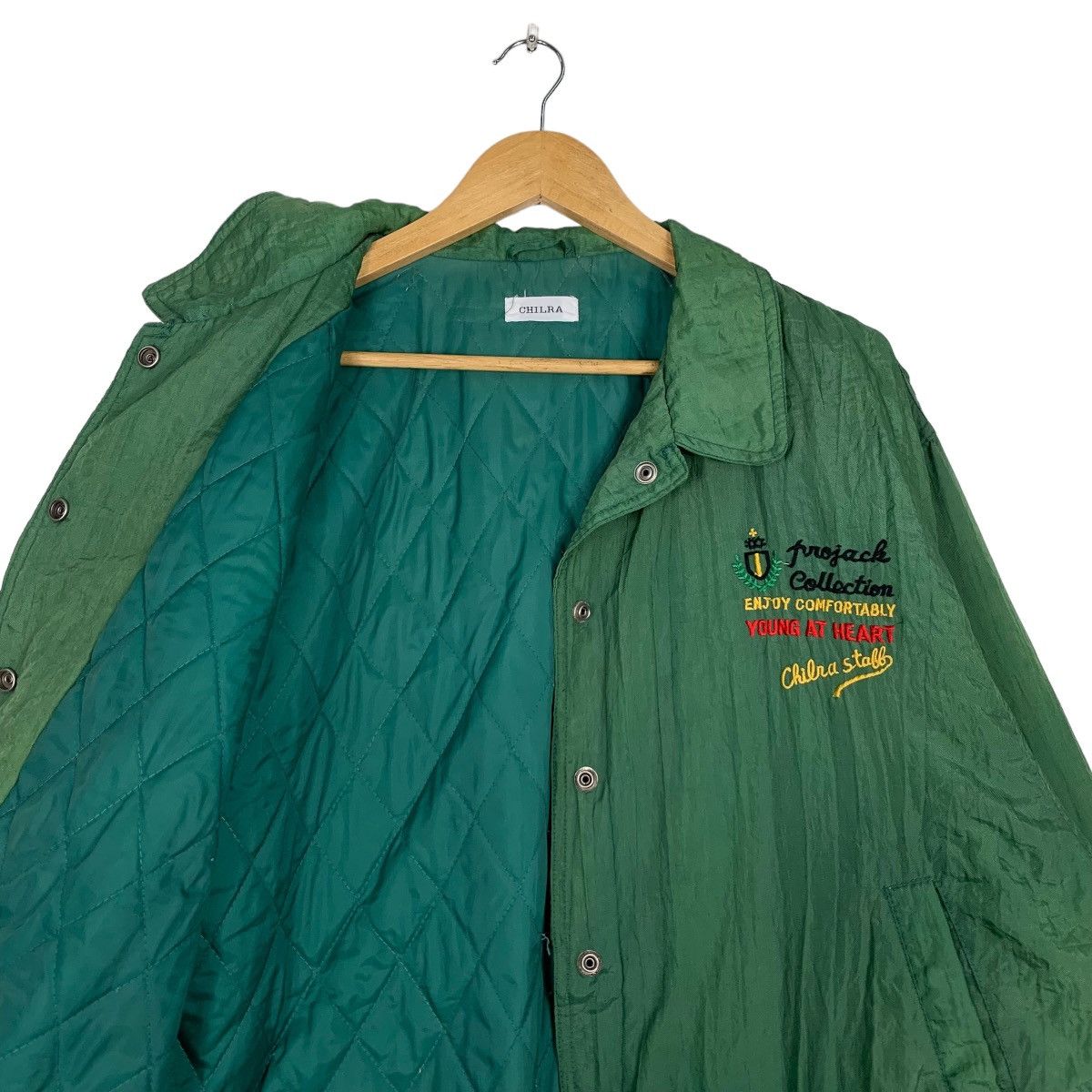 Japanese Brand CHILRA Stall Cast River Logo Faded Green Jacket #1028-C46 Size US L / EU 52-54 / 3 - 10 Thumbnail