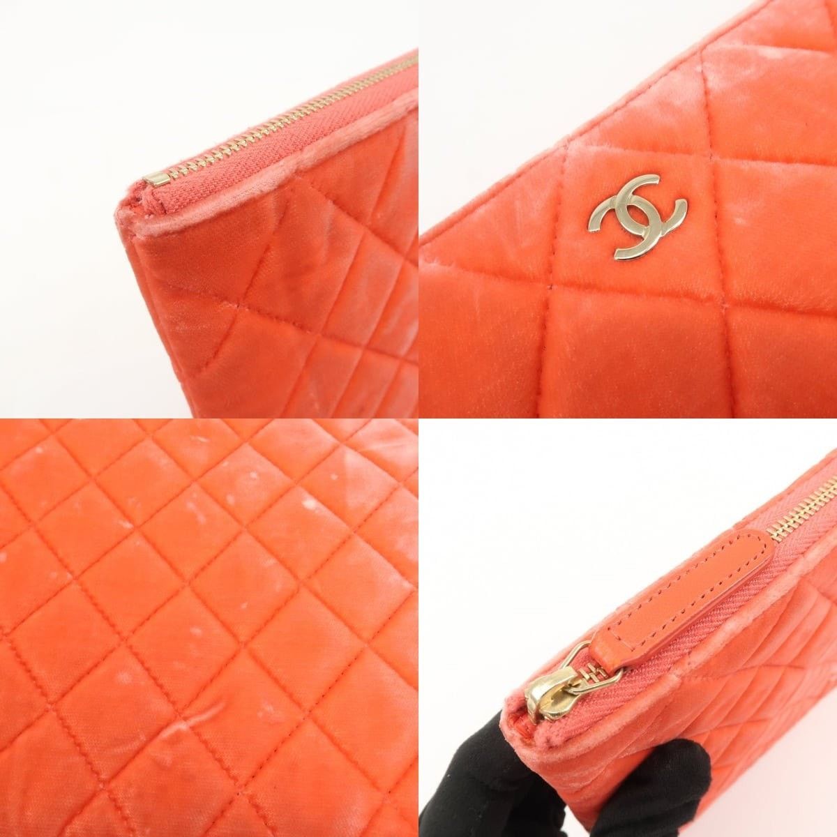 Chanel Chanel Matelasse Velour Clutch Orange Size ONE SIZE - 6 Thumbnail