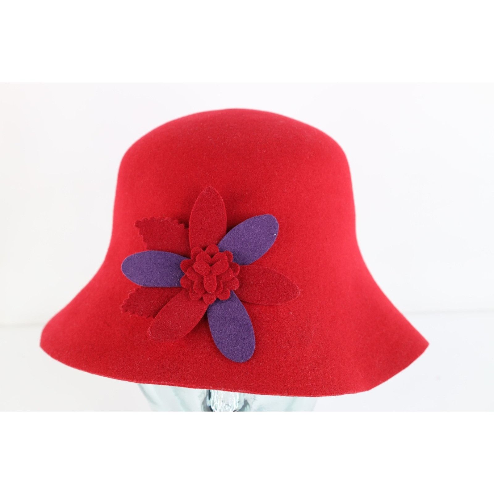 Vintage Vintage 90s Boho Chic Felt Wool Flower Church Cloche Hat Size ONE SIZE - 1 Thumbnail