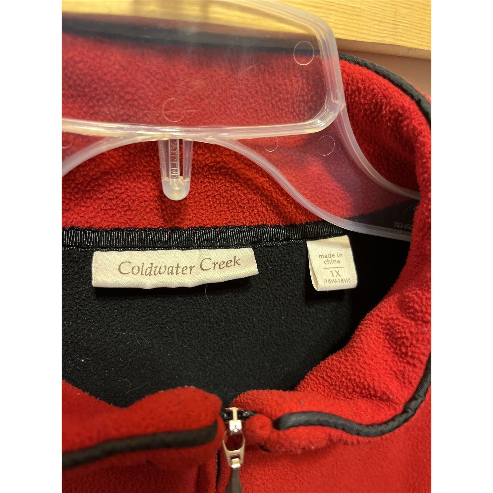 Coldwater Creek Coldwater Creek Womens 1X Red LS Zip Polyester Fleece Jacket Size XXL / US 16-18 / IT 52-54 - 3 Thumbnail