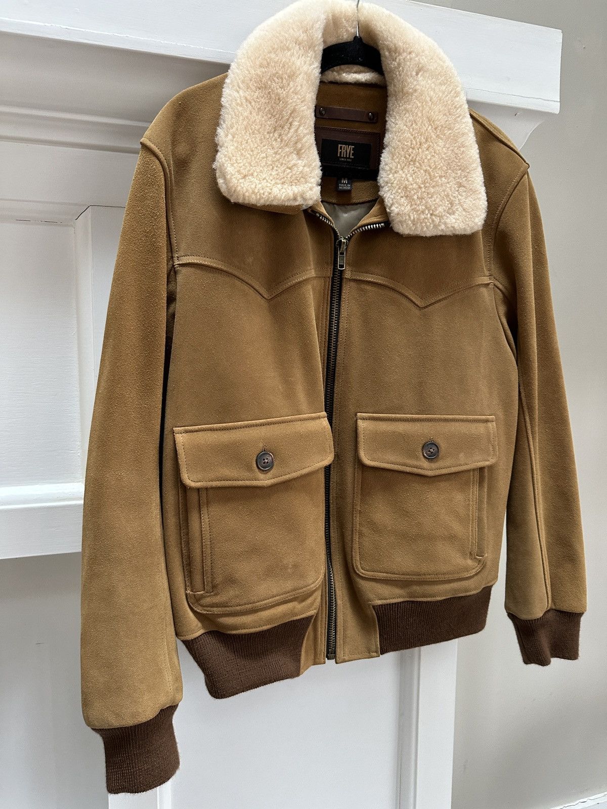 Frye Suede Shearling Bomber Size US S / EU 44-46 / 1 - 4 Thumbnail