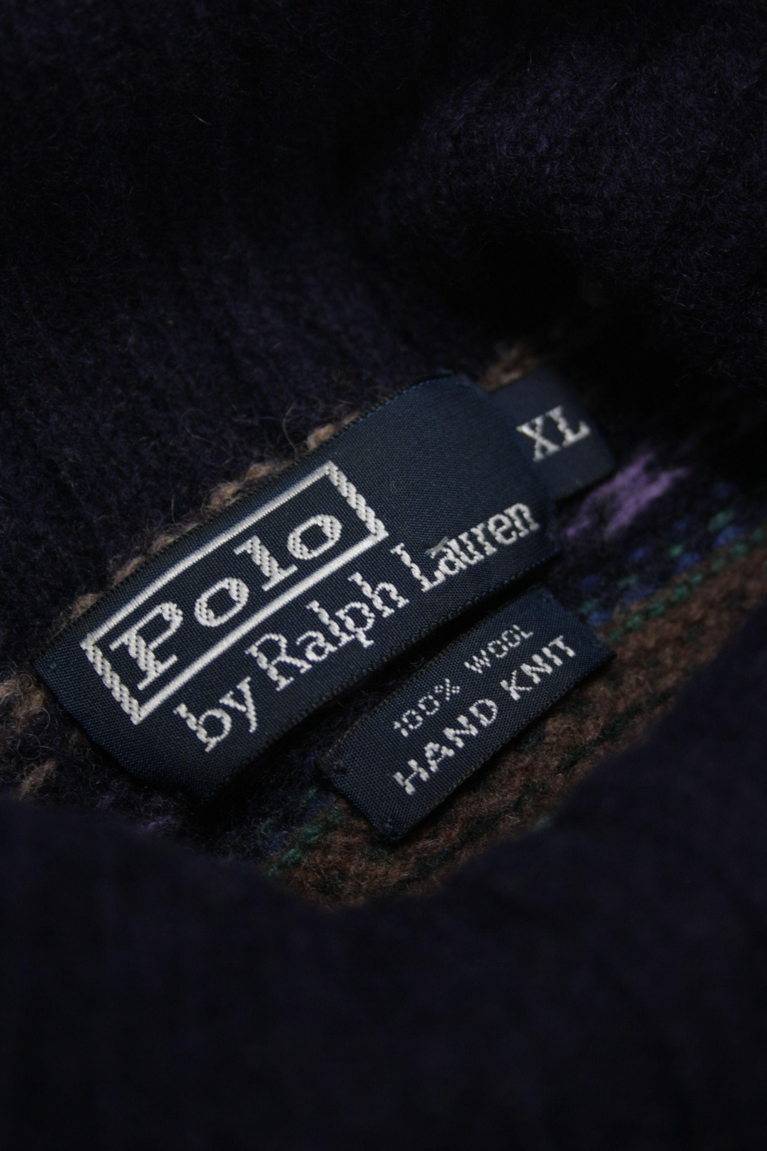 Polo Ralph Lauren × Vintage Polo 90s Vintage Fair Isle Turtleneck Wool Hand Knit Sweater Size US XL / EU 56 / 4 - 6 Thumbnail