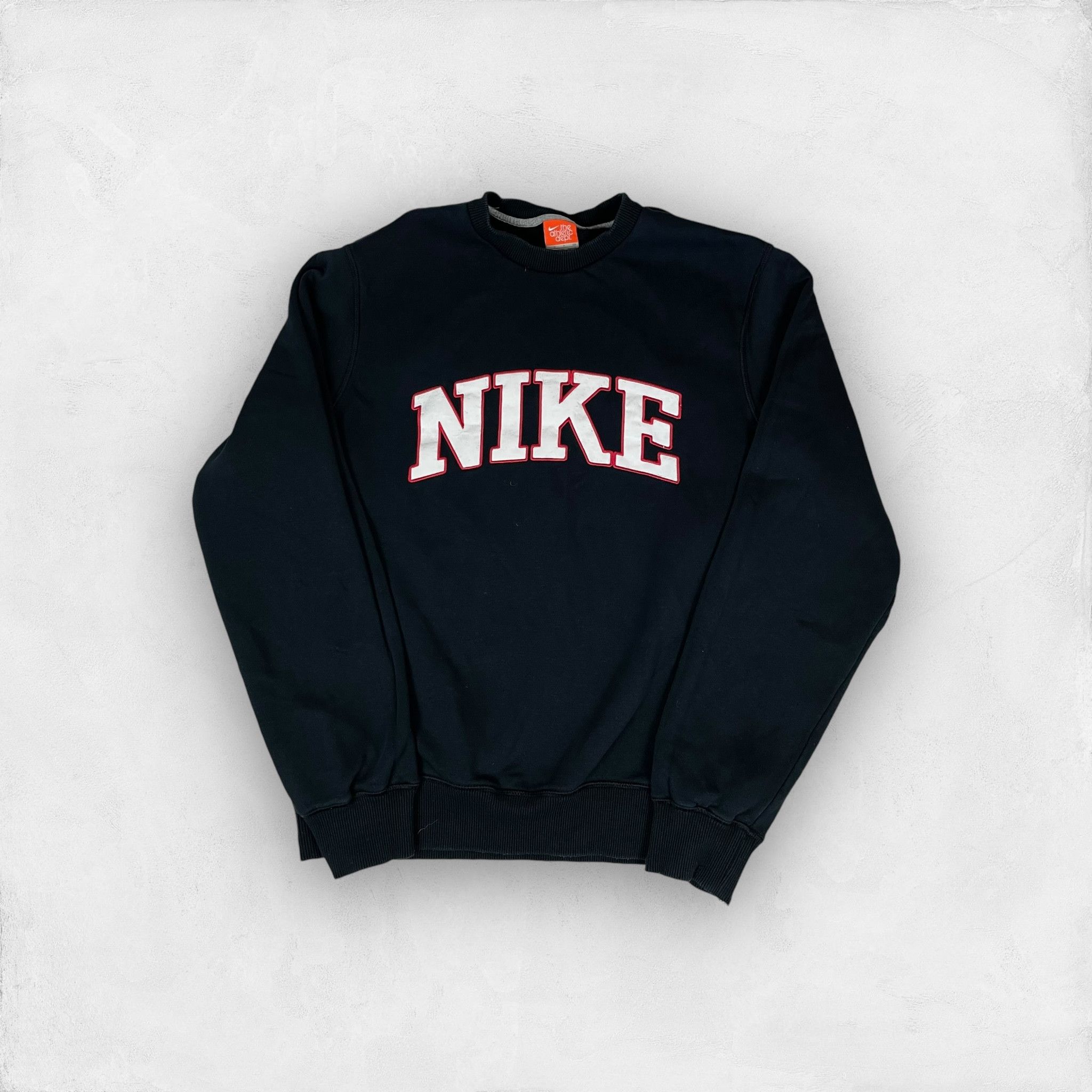 Nike × Vintage Nike Men's Navy Spellout Cotton Fleece Pullover Sweatshirt S Size US S / EU 44-46 / 1 - 1 Thumbnail