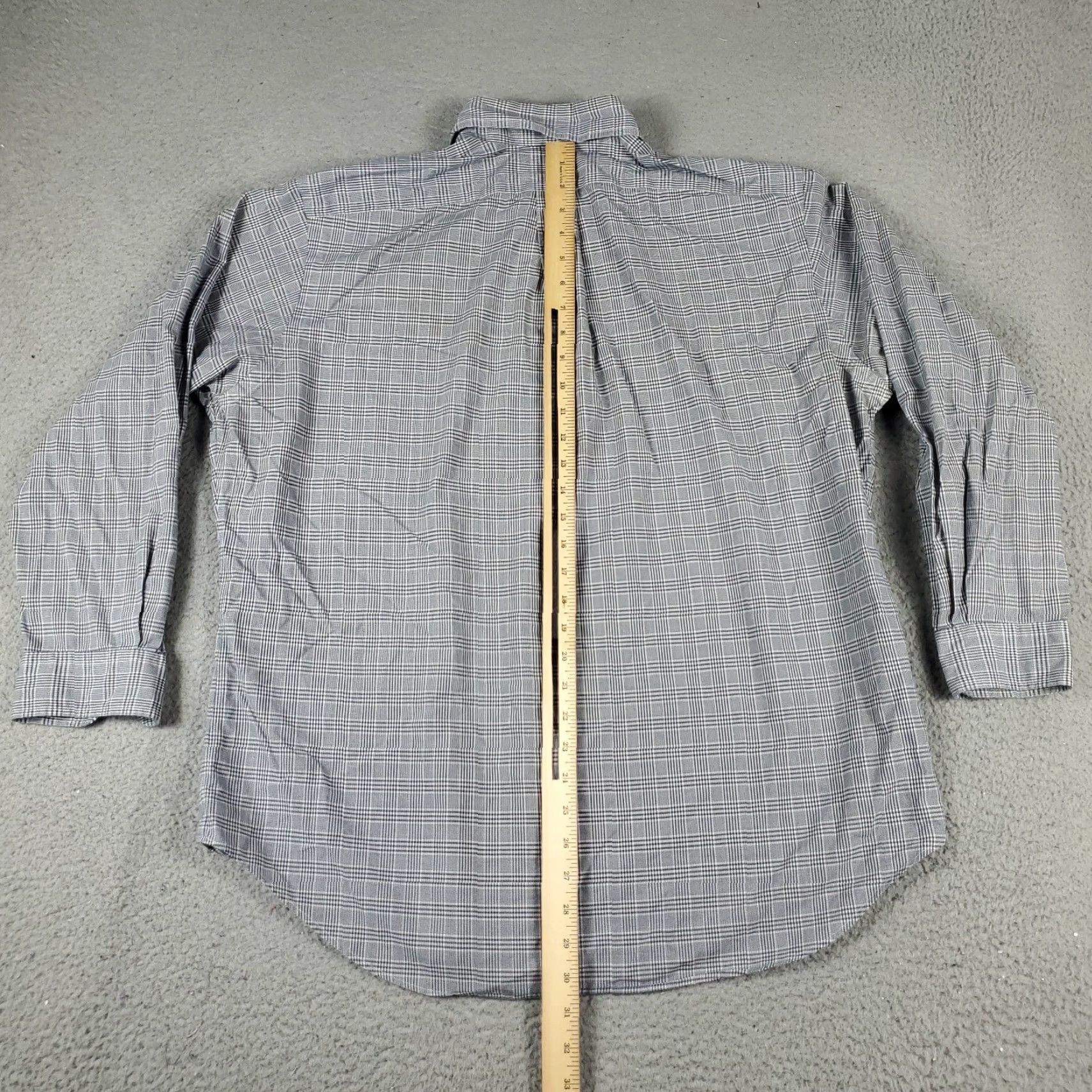Ralph Lauren Ralph Lauren Shirt Mens 16.5 Blue Plaid Dress Shirt Button Up Long Sleeve Collared Point Neckline Regular Size 16.5 Dress Shirt Men Size 42R - 4 Thumbnail