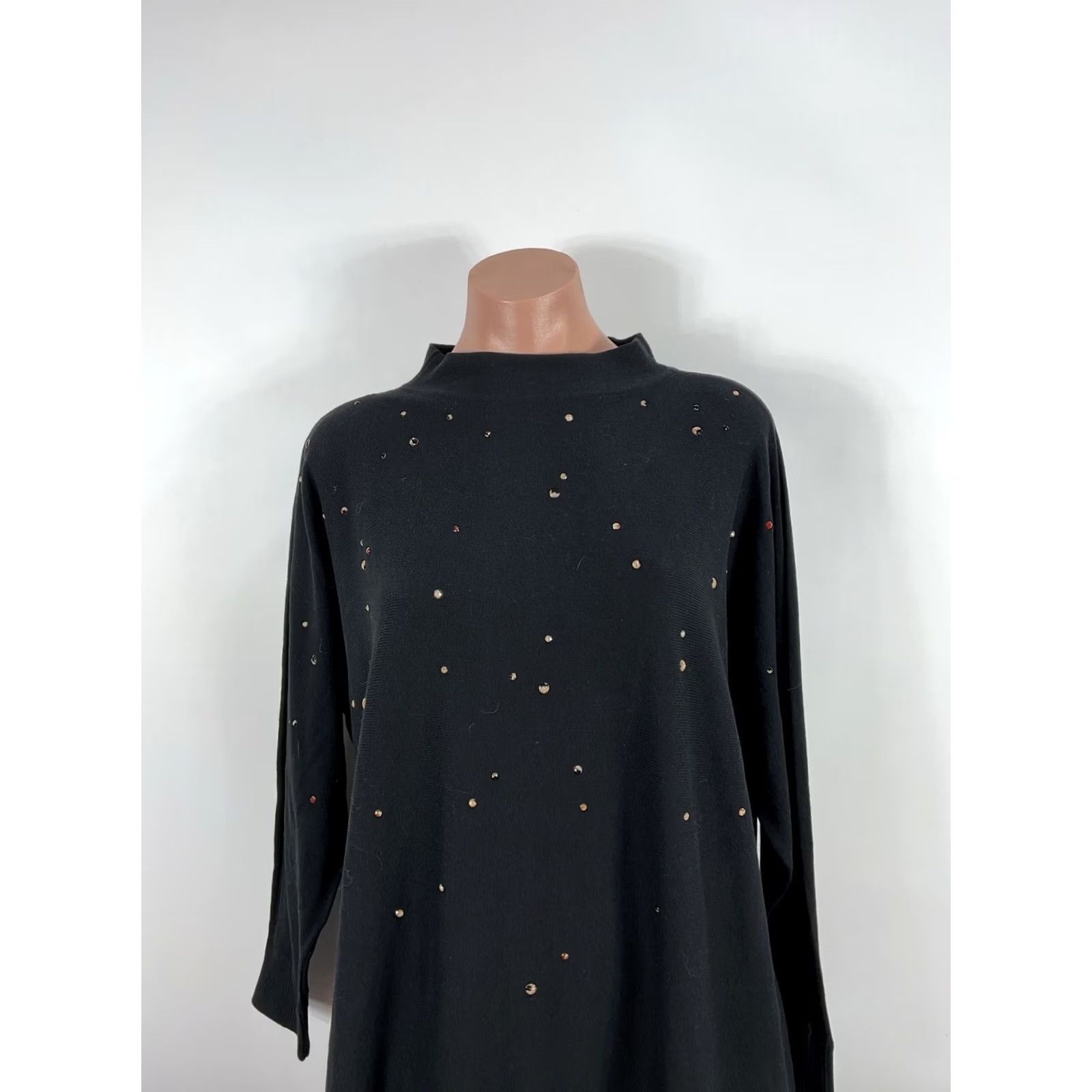 NIC+ZOE NIC+ZOE Women’s Shift Dress Dolman Sleeve Knit NWT sz M Black Onyx 90s Party/Cocktail Cocktail Party Dress Size M / US 6-8 / IT 42-44 - 5 Thumbnail