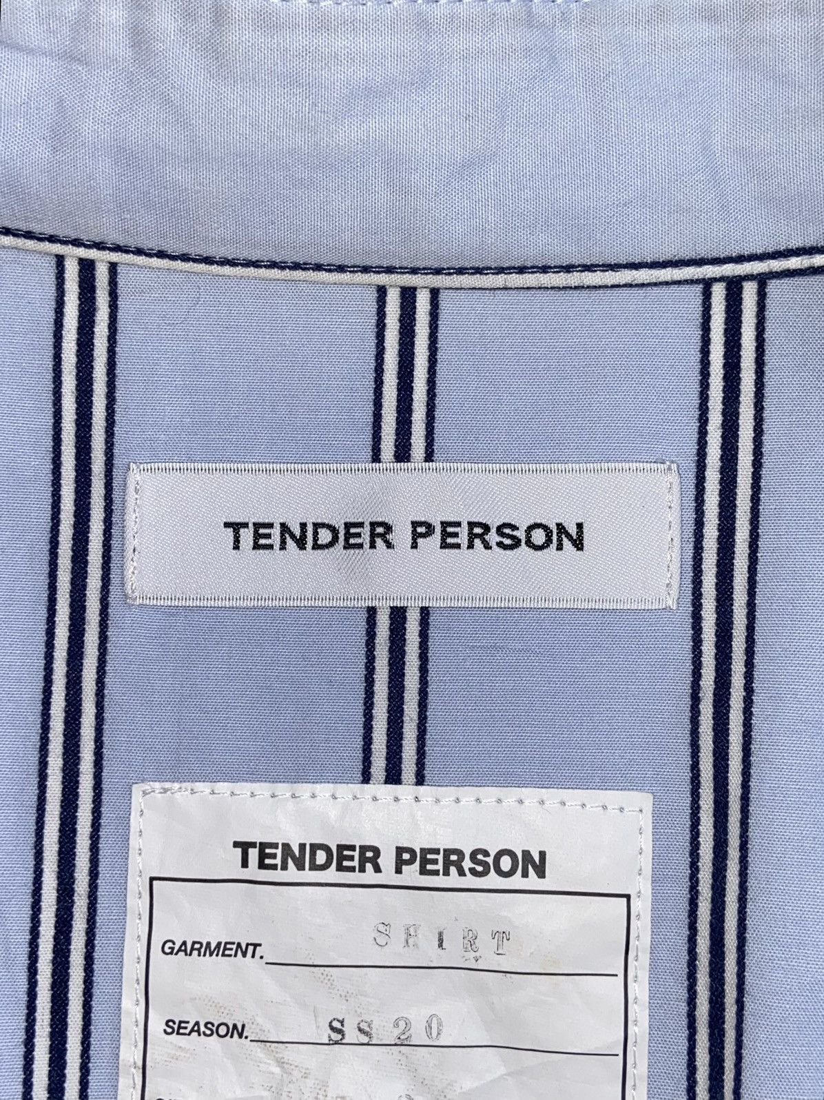 Designer × Japanese Brand TENDER PERSON Blue Striped Shirt Size US M / EU 48-50 / 2 - 11 Thumbnail