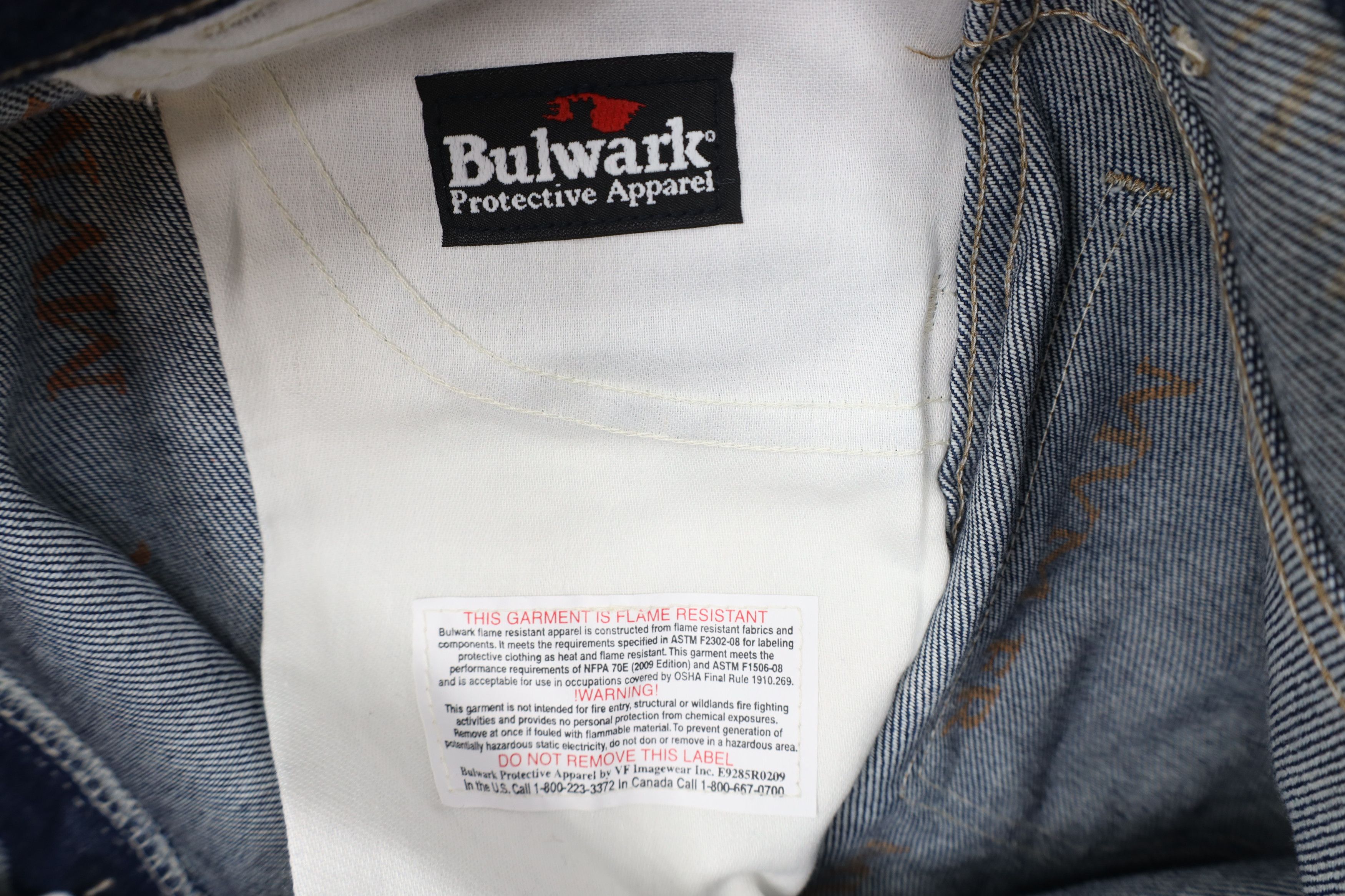 Vintage Vintage Bulwark FR Fire Flame Resistant Wide Leg Denim Jeans Size US 34 / EU 50 - 7 Thumbnail