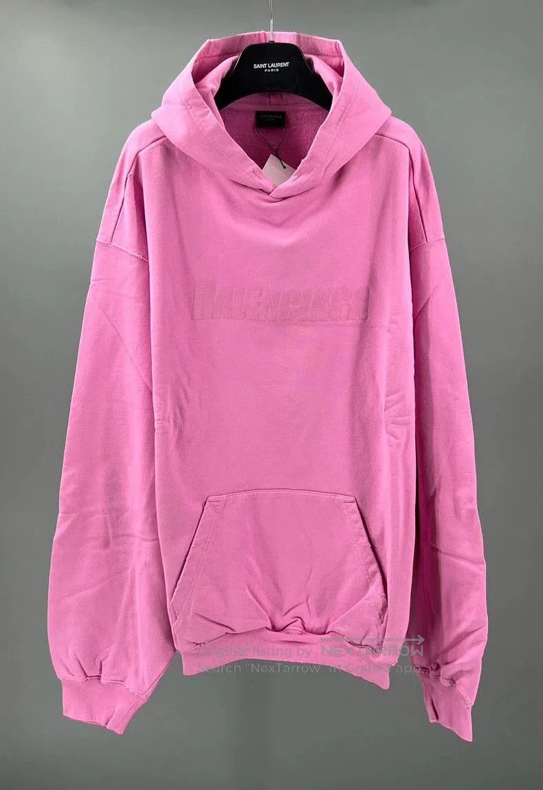Balenciaga Balenciaga Pink Logo Hooded Sweatshirt. Size US M / EU 48-50 / 2 - 1 Thumbnail