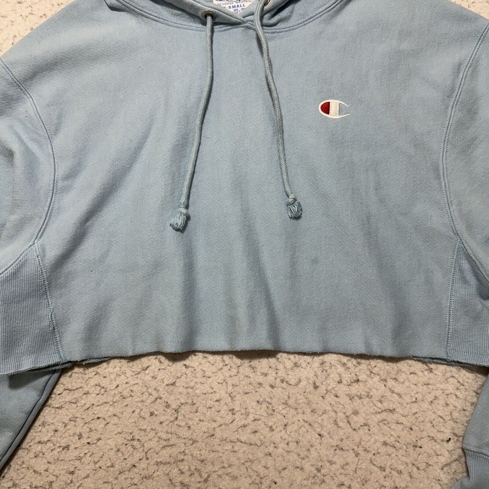 Champion Champion Reverse Weave XS Cropped Hoodie Blue Sweatshirt Size XS / US 0-2 / IT 36-38 - 5 Thumbnail