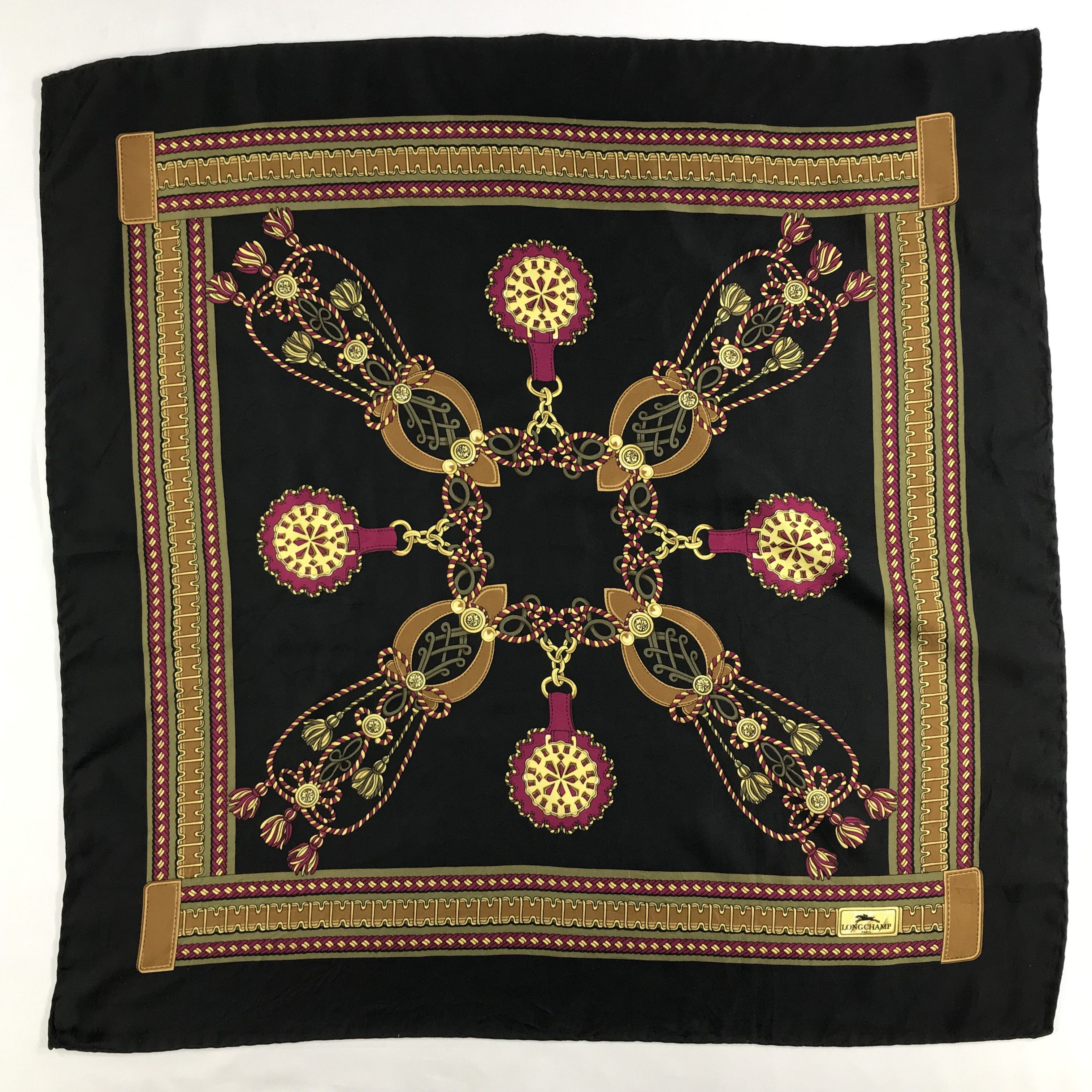 Longchamp × Vintage Longchamp Silk Scarf - S2655 Size ONE SIZE - 1 Thumbnail
