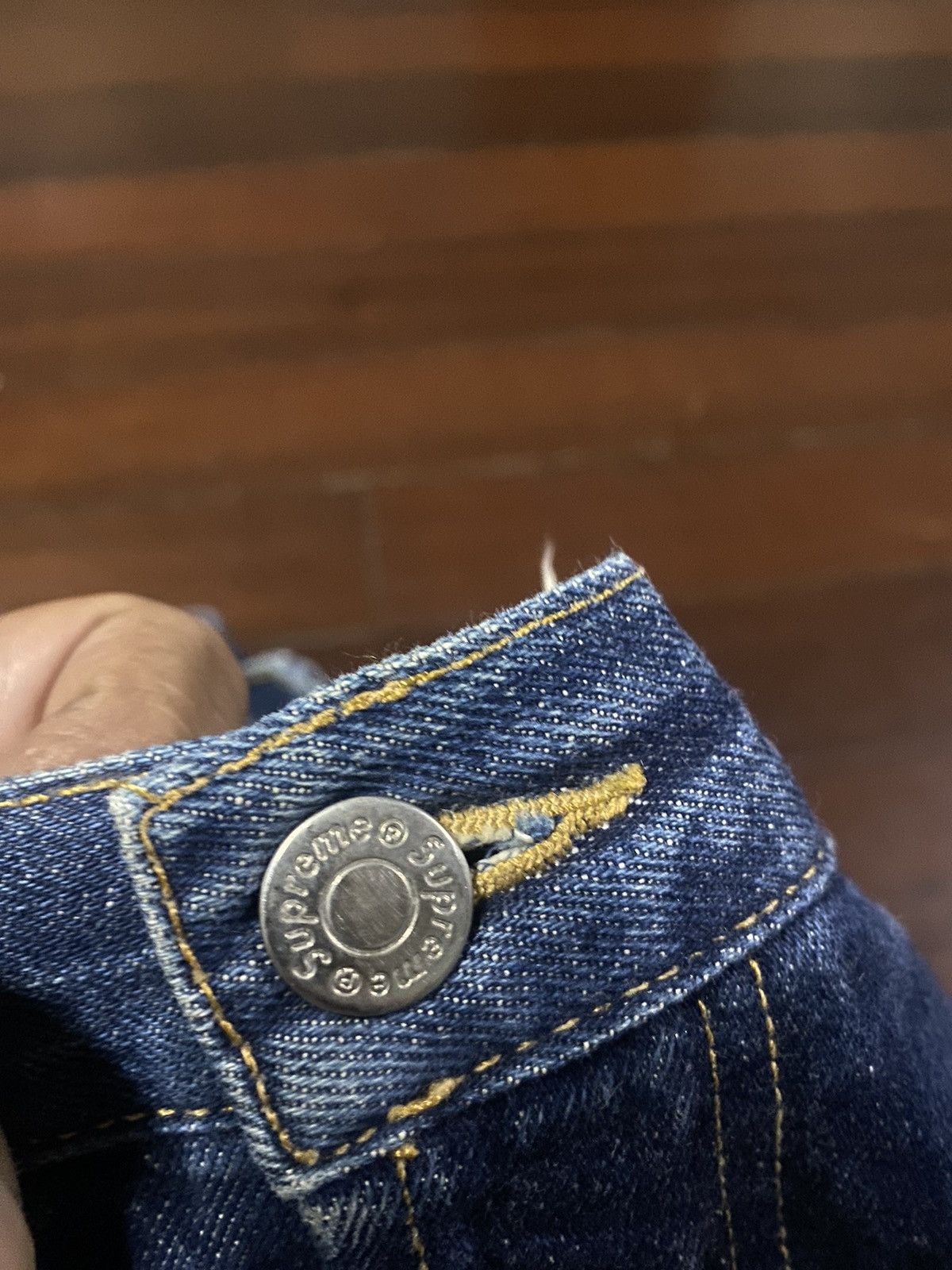 FIRE 🔥🔥 VINTAGE SUPREME DENIM TEAR RIPPED SHORT DISTRESSED