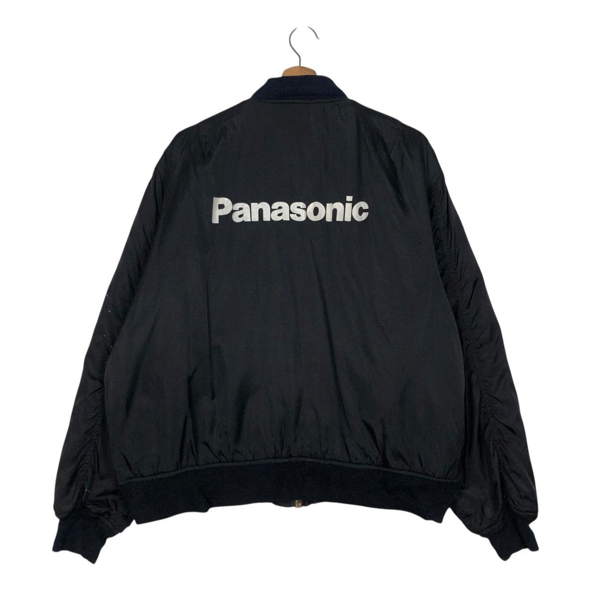 Japanese Brand 📌Vintage Worker Bomber Jacket Panasonic Spell Out Big Logo Size US L / EU 52-54 / 3 - 9 Thumbnail