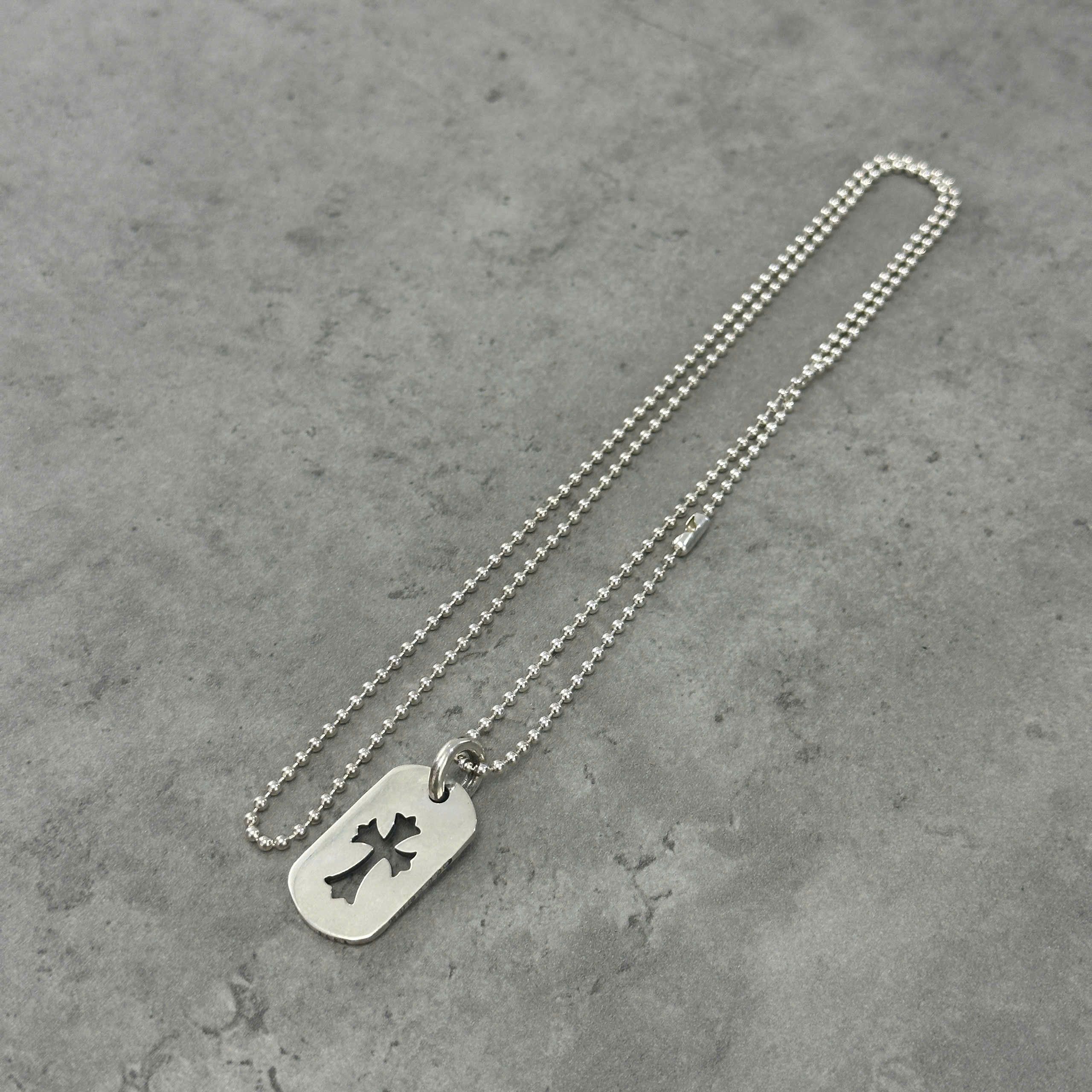 Chrome Hearts Dog SML Coss sliver necklace