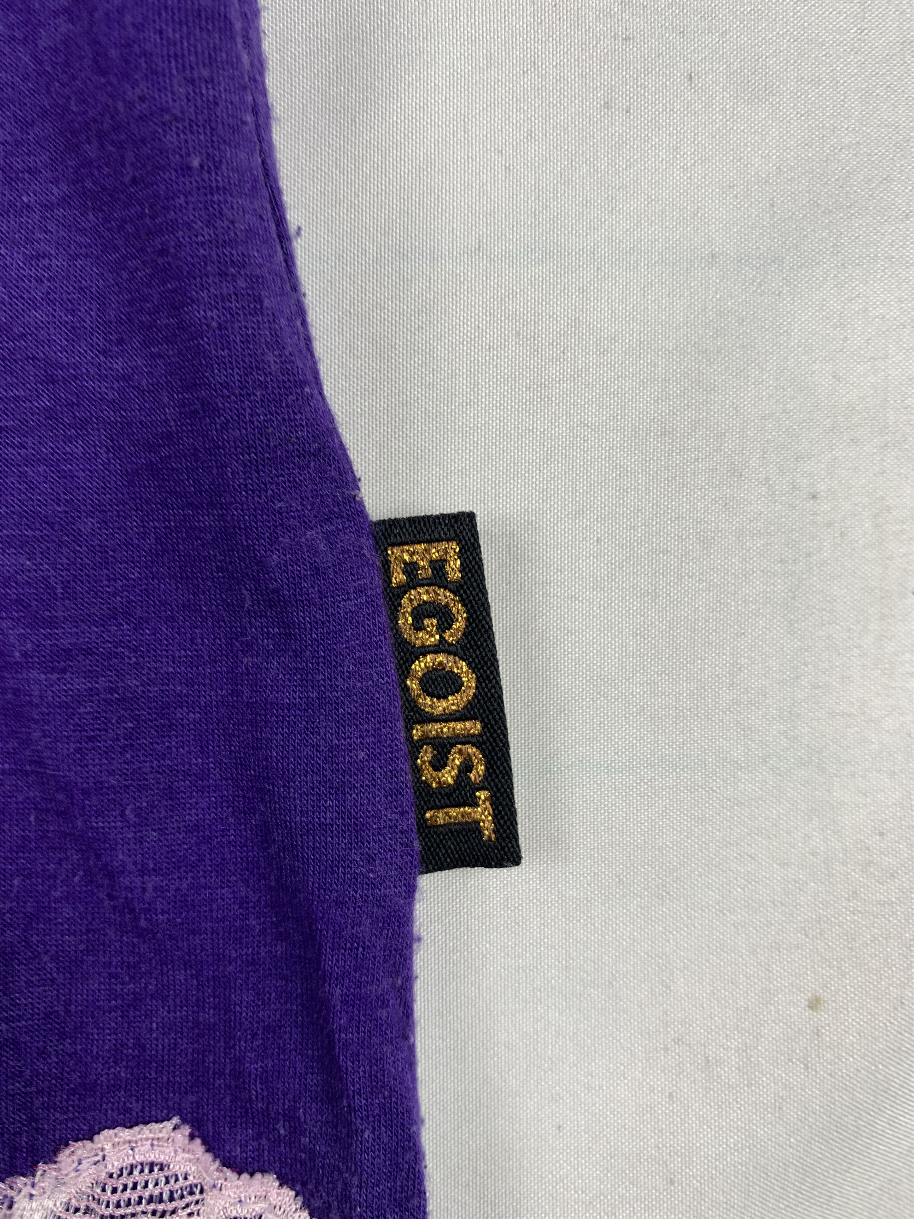 Japanese Brand Egoist Purple Trim Tank Top (S) Size S / US 4 / IT 40 - 6 Thumbnail