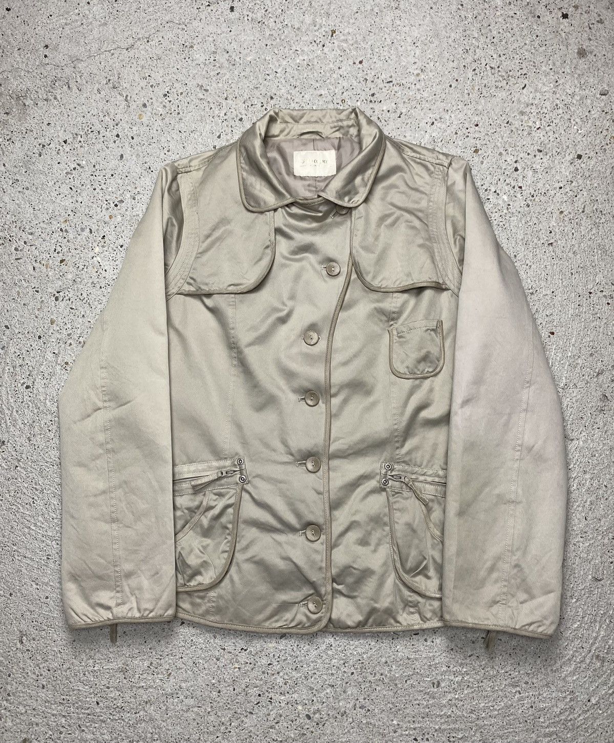 Carlo Colucci Carlo colluci beige jacket assimtrical buttons Size L / US 10 / IT 46 - 1 Thumbnail