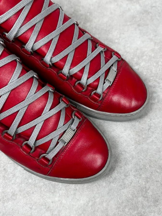 Balenciaga Balenciaga Red & Grey Arena High Sneakers Size US 7.5 / EU 40-41 - 7 Thumbnail