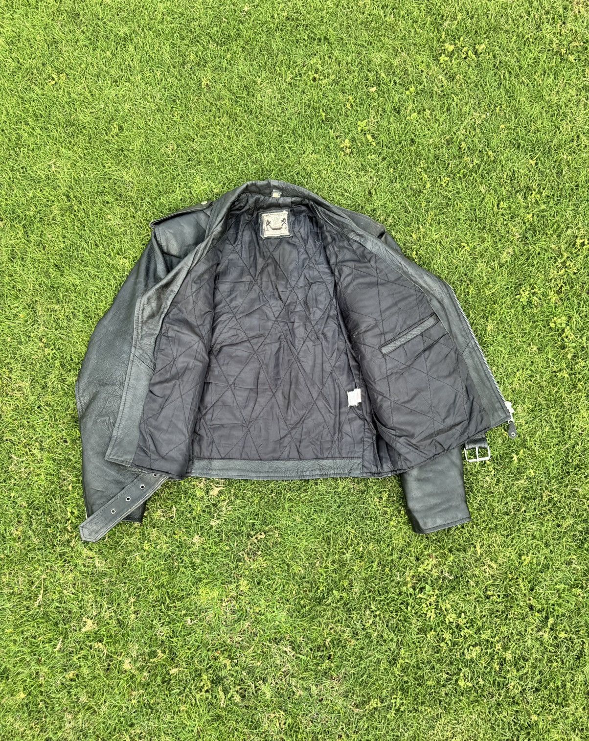 Vintage vintage distressed black BLL genuine cowhide leather biker Size US M / EU 48-50 / 2 - 13 Thumbnail