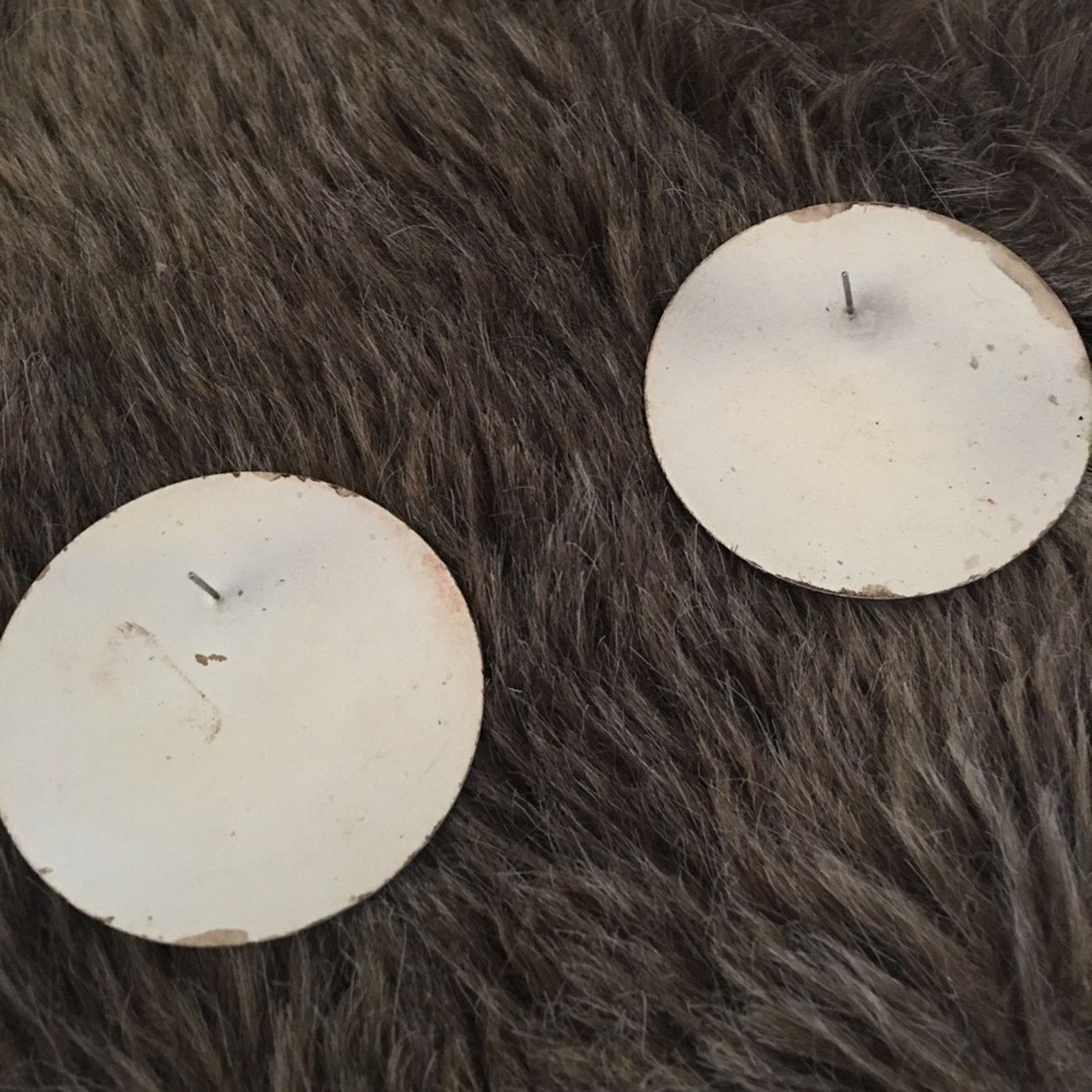 Vintage Vintage marble painted metal disc earrings Size ONE SIZE - 4 Thumbnail