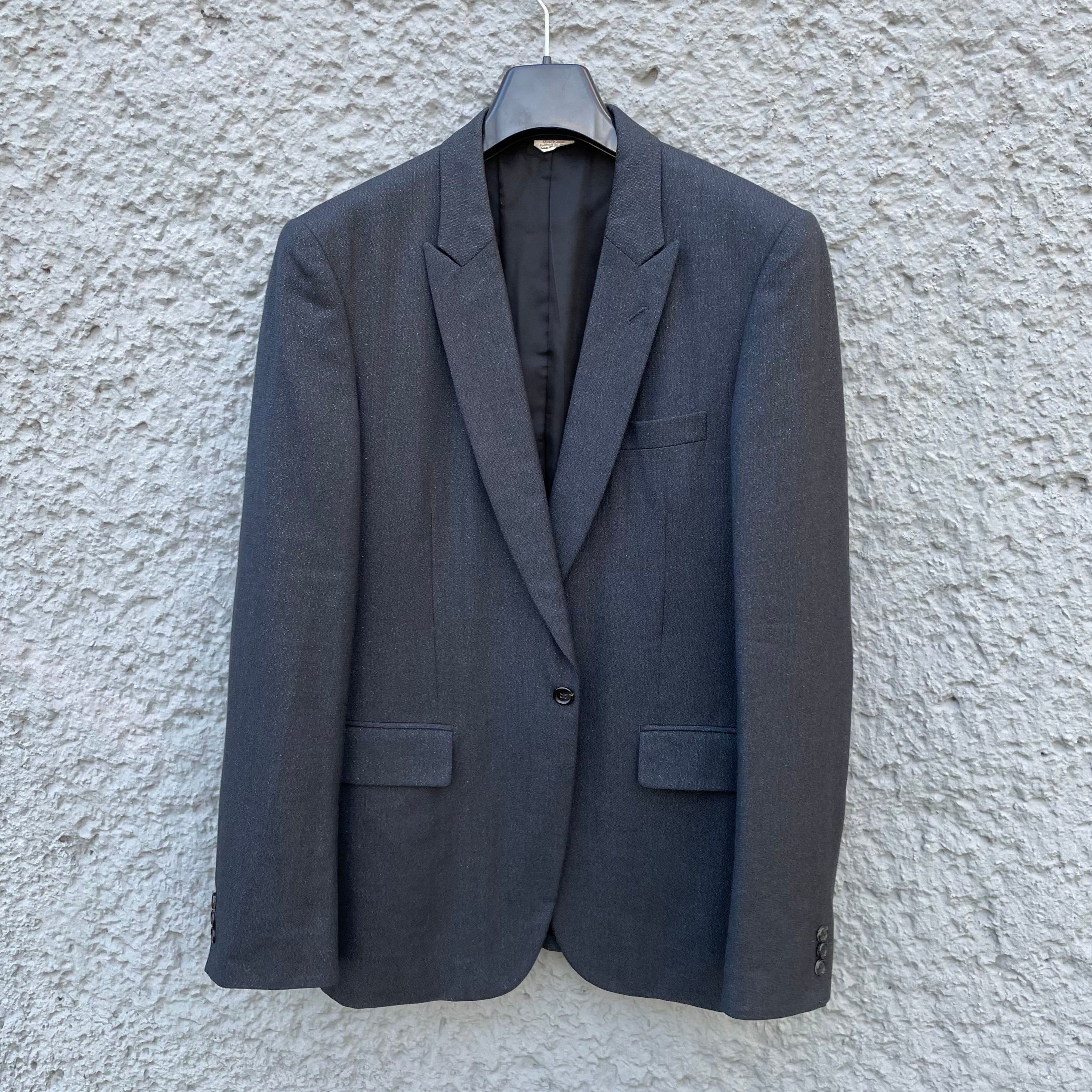 Comme des Garcons × Comme des Garcons Homme Plus CDG Homme Plus Grey Blazer Jacket Sparkles S/S07 Size 50R - 3 Thumbnail