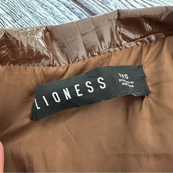 Lioness LIONESS Faux Patent Leather Trench Jacket Size XXS / US 00 / IT 34 - 6 Thumbnail