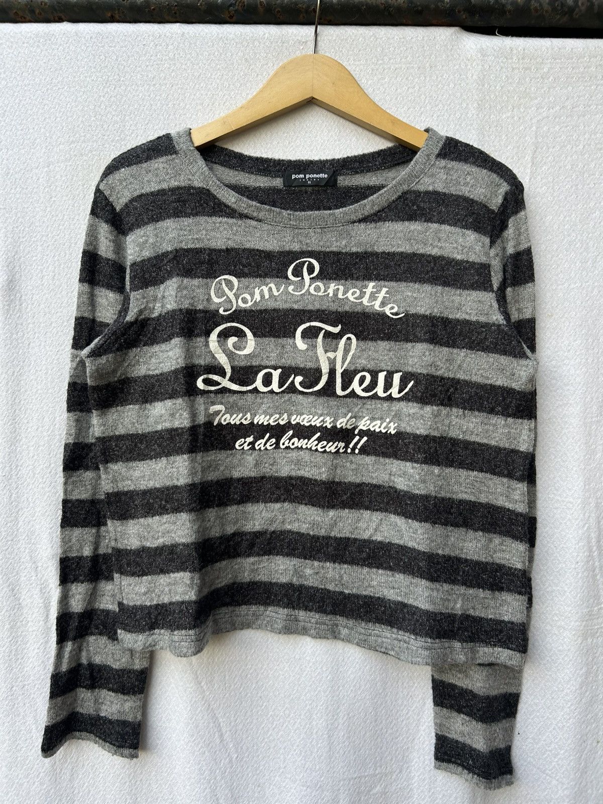 If Six Was Nine × Japanese Brand × Le Grande Bleu (L.G.B.) Pom Ponette Striped Mohair Archive Knitted Style Size US M / EU 48-50 / 2 - 1 Thumbnail