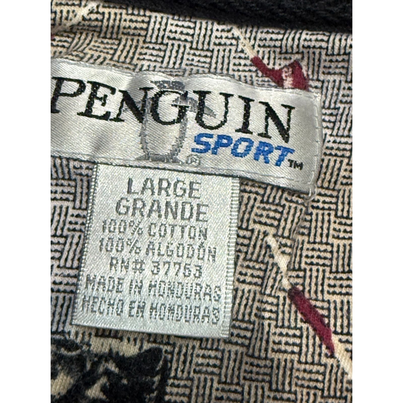 Vintage Penguin Sport Shirt Polo Shirt Men's Large Grey White Red Short Sleeve Printed Polo Shirt Casual Mens Regular Cotton Logo Vintage: No Size US L / EU 52-54 / 3 - 5 Thumbnail