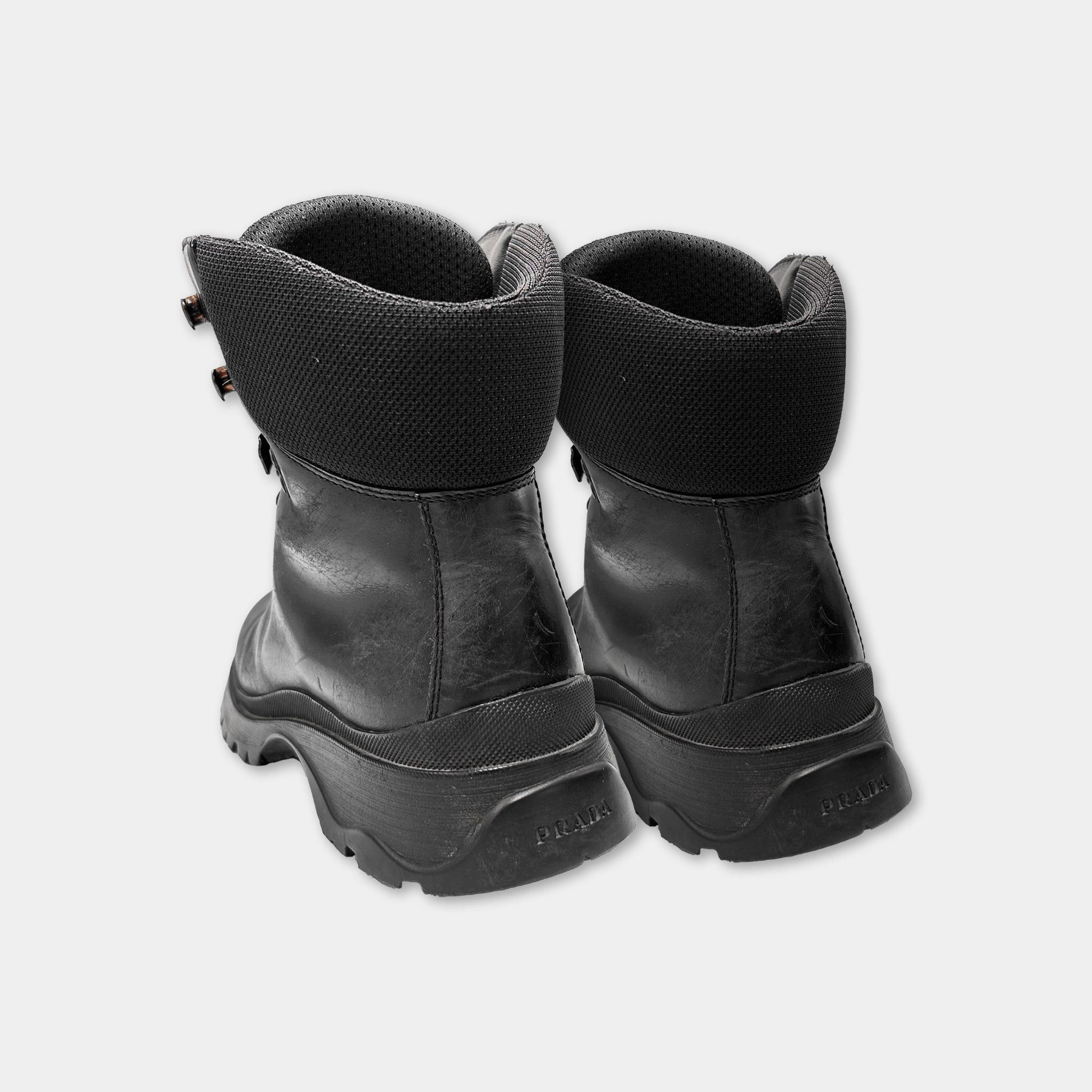 Prada Prada 2000’s Black Leather Combat Boots Size US 7 / IT 37 - 4 Thumbnail