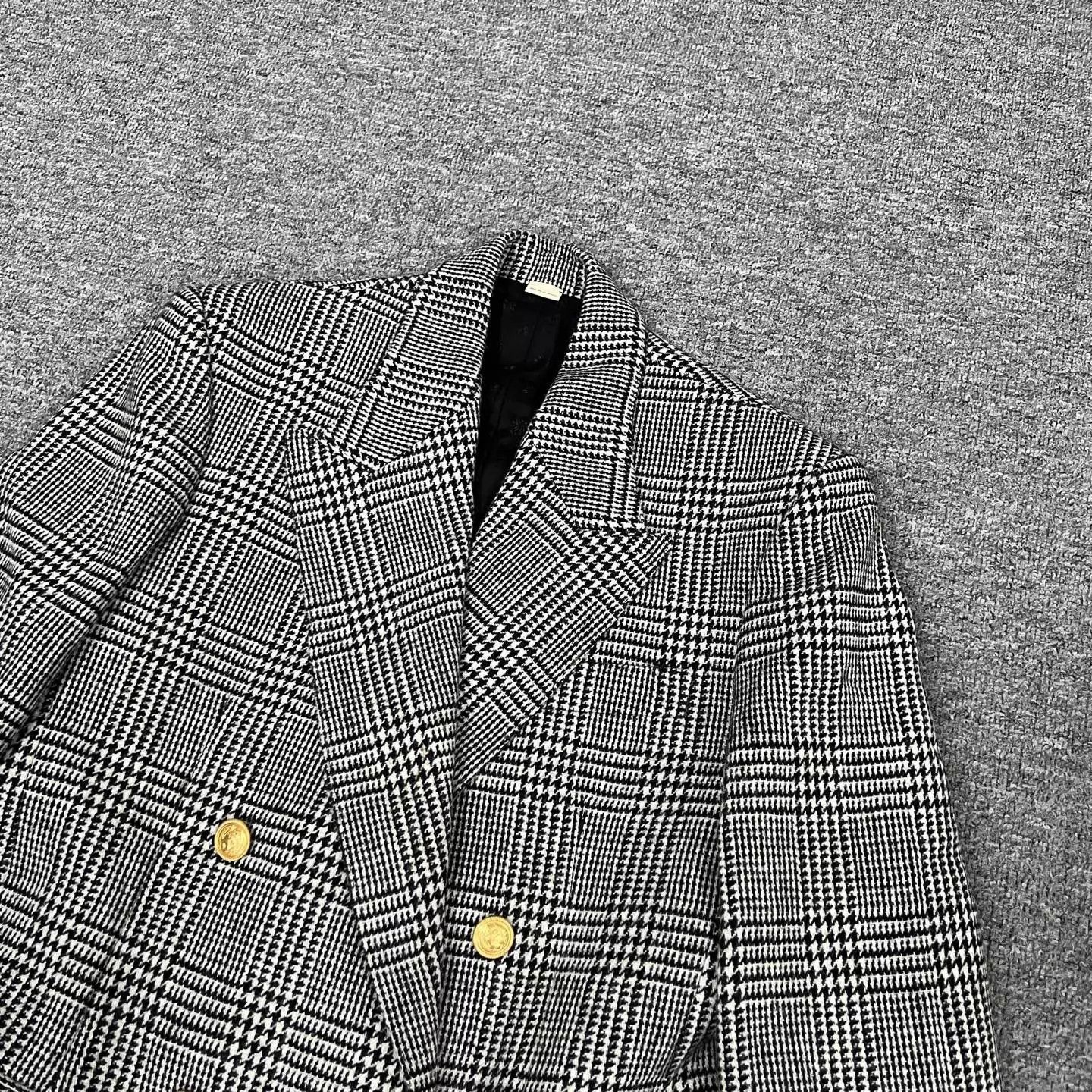 Gucci Gucci Double-Breasted Gold PW Check Wool Suit 40 99new Size S / US 4 / IT 40 - 4 Thumbnail