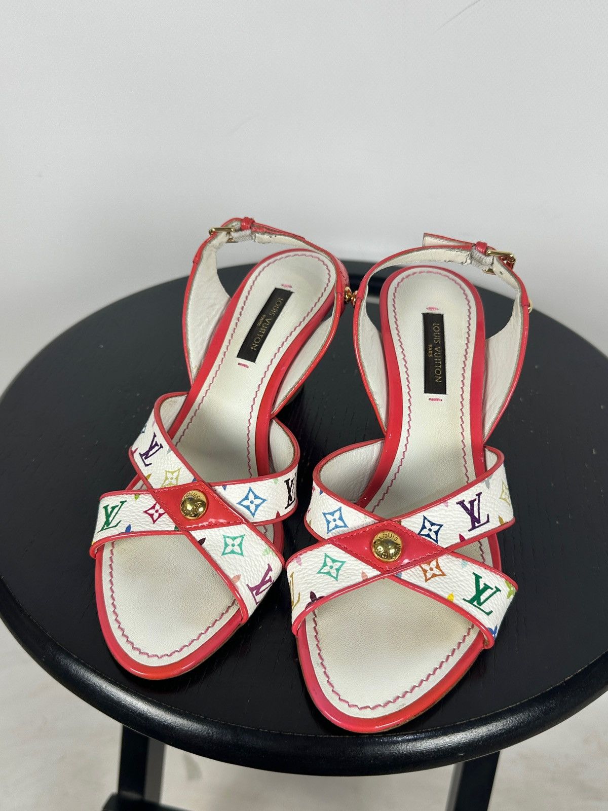 Louis Vuitton × Takashi Murakami 2009 Vintage Louis Vuitton x Takashi Murakami Wedge Sandal Size US 4.5 / IT 34.5 - 3 Thumbnail