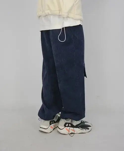 Japanese Brand 20AW Indigo Union Japan Black Oversized Corduroy Pants Size US 33 - 3 Thumbnail