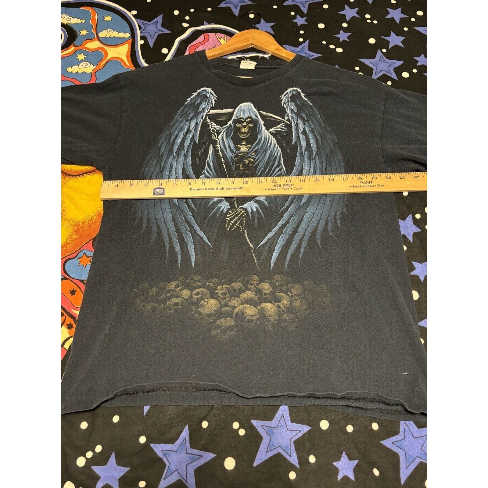 Gildan Vintage Grim Reaper Y2k Faded Black Blank Shirt Sz L Gildan Size US L / EU 52-54 / 3 - 8 Thumbnail