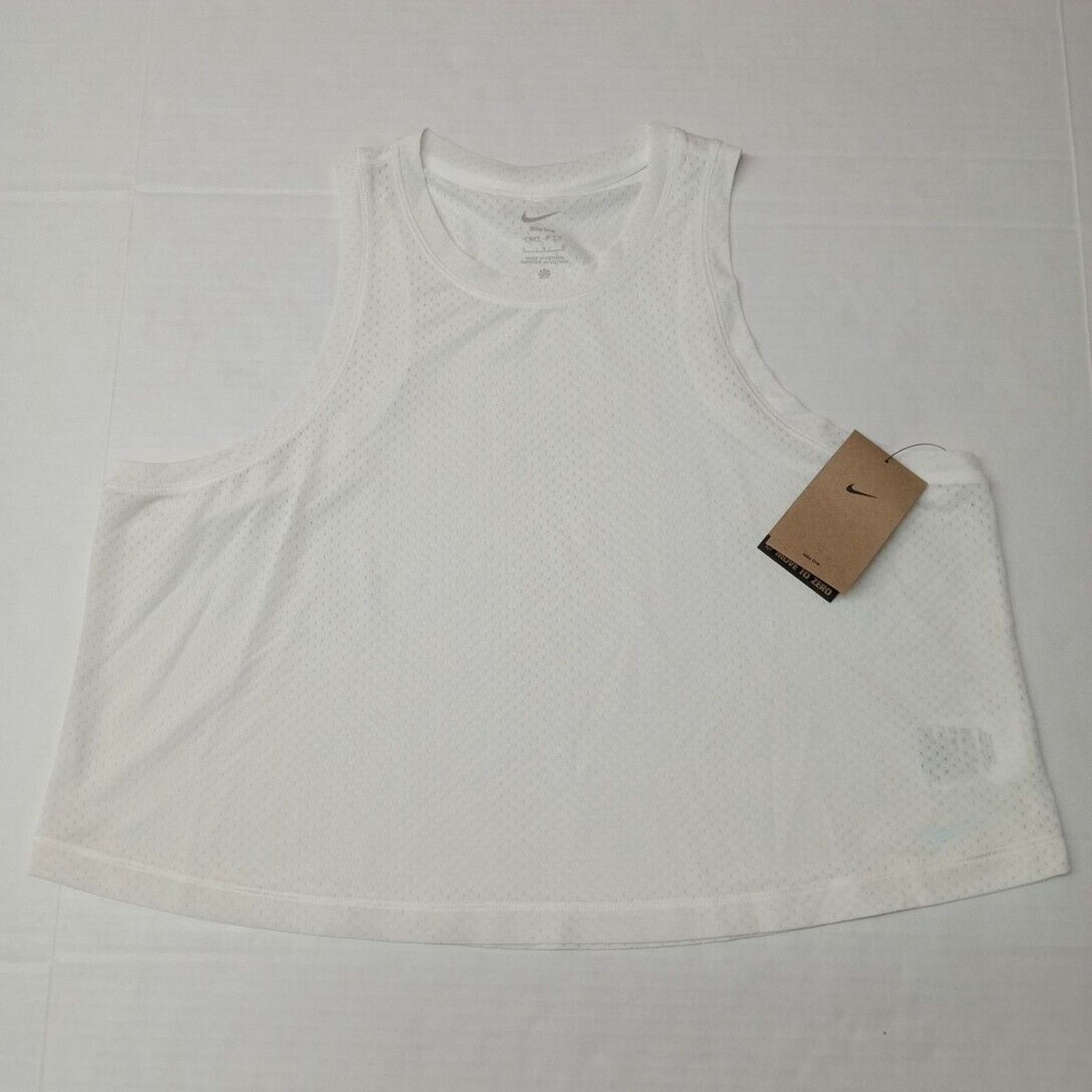 Nike Women's Nike One Dri-FIT Cropped Tank Top Size L Large White Size L / US 10 / IT 46 - 1 Thumbnail