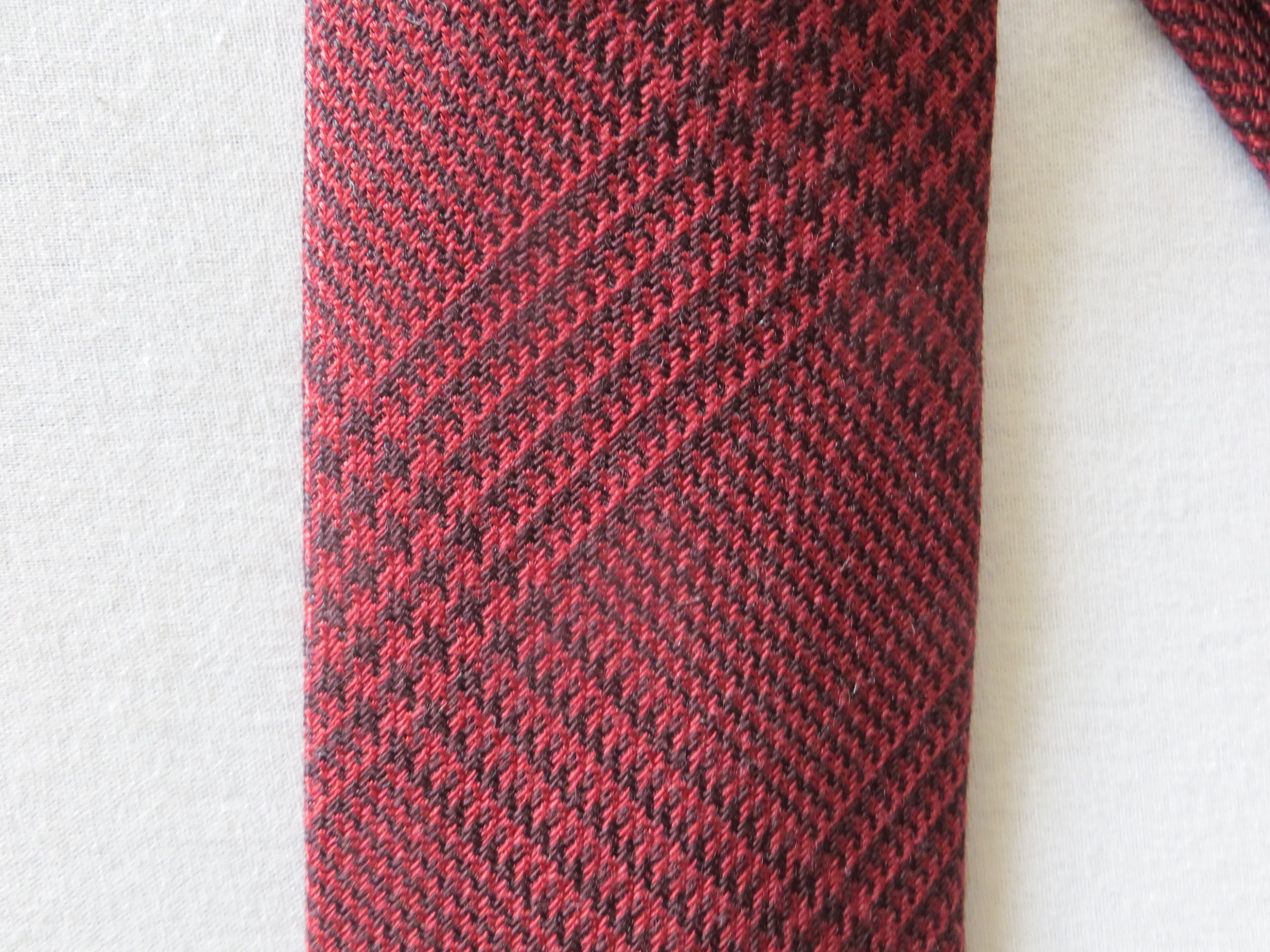 Drake's WOOL TARTAN RAW EDGE TIE Size ONE SIZE - 5 Thumbnail