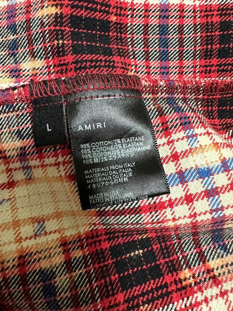 Amiri Amiri Ink-splashed tassel-fringed checkered long-sleeved s Size US L / EU 52-54 / 3 - 6 Thumbnail