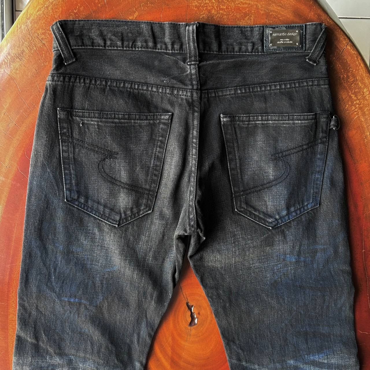 semanticdesign Semantic Design Acid Wash Bleach Flared Black Jeans Pants Size US 32 / EU 48 - 4 Thumbnail