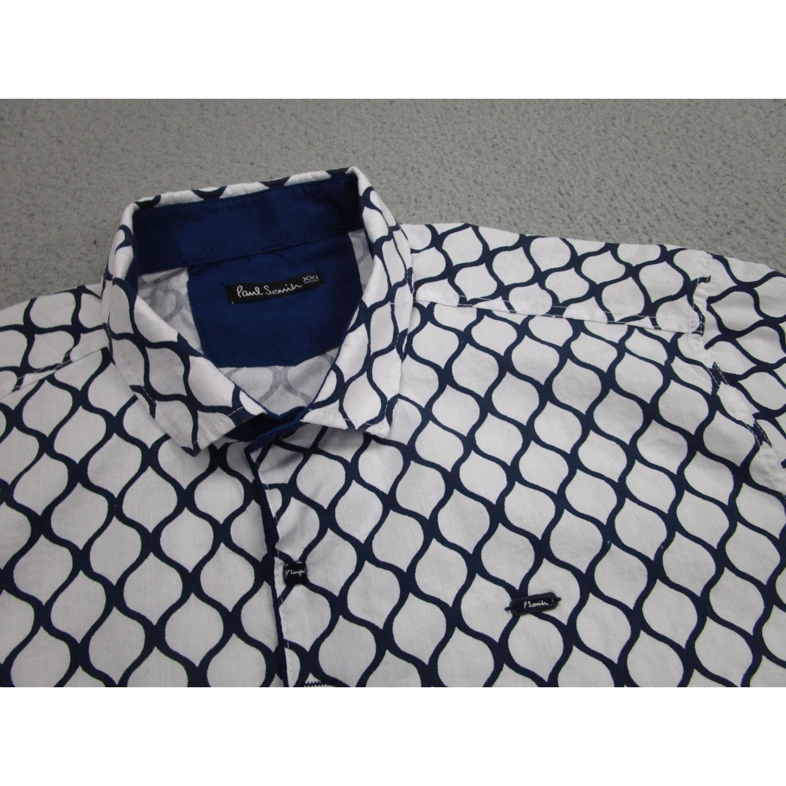 Vintage Paul Semih Shirt Mens 2XL White Geometric Print Short Sleeve Button Up Casual Size US XXL / EU 58 / 5 - 3 Thumbnail