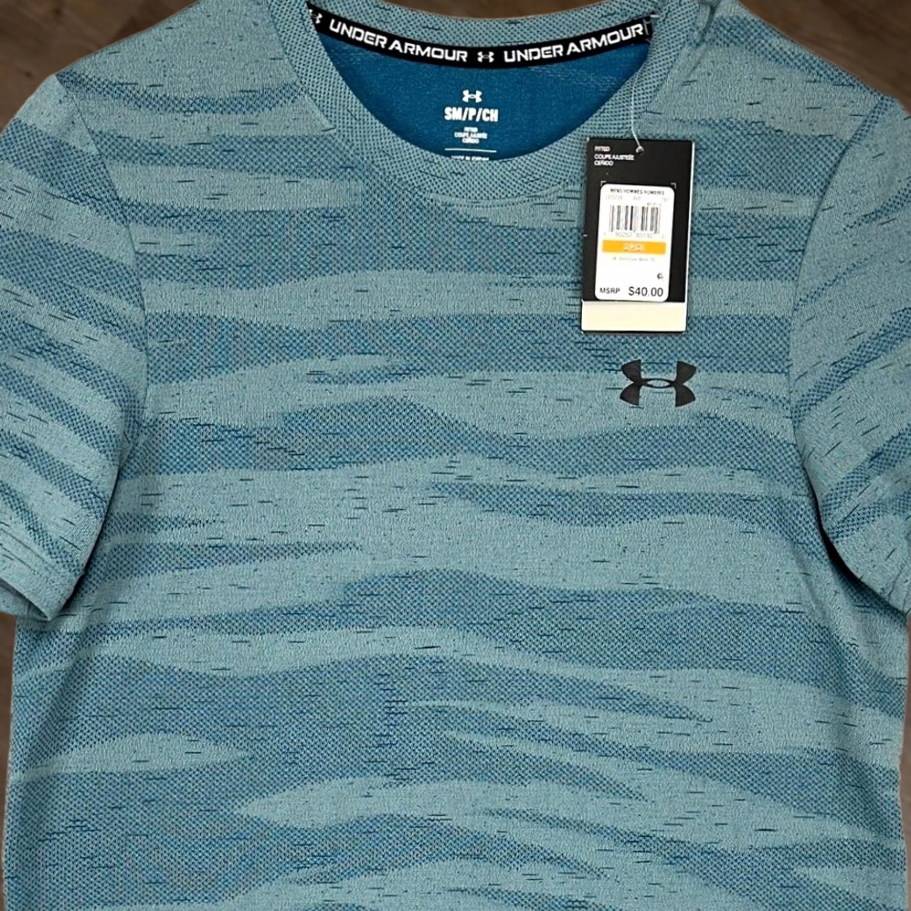 Under Armour Under Armour T-Shirt Mens Small Blue Nylon Blend Seamless Wave Short Sleeve Crew Neck Fitted NEW Size US S / EU 44-46 / 1 - 1 Thumbnail