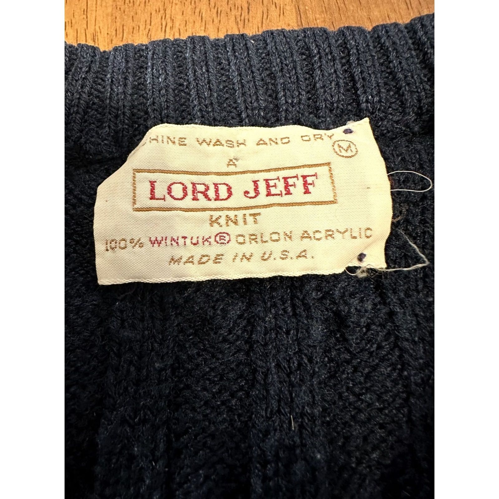 Vintage VINTAGE Lord Jeff V Neck Sweater Wintuk Orlon Acrylic Medium Navy Blue Mens Sweater Slim Fit Pullover Knit Long Sleeve Classic USA medium Size US M / EU 48-50 / 2 - 3 Thumbnail