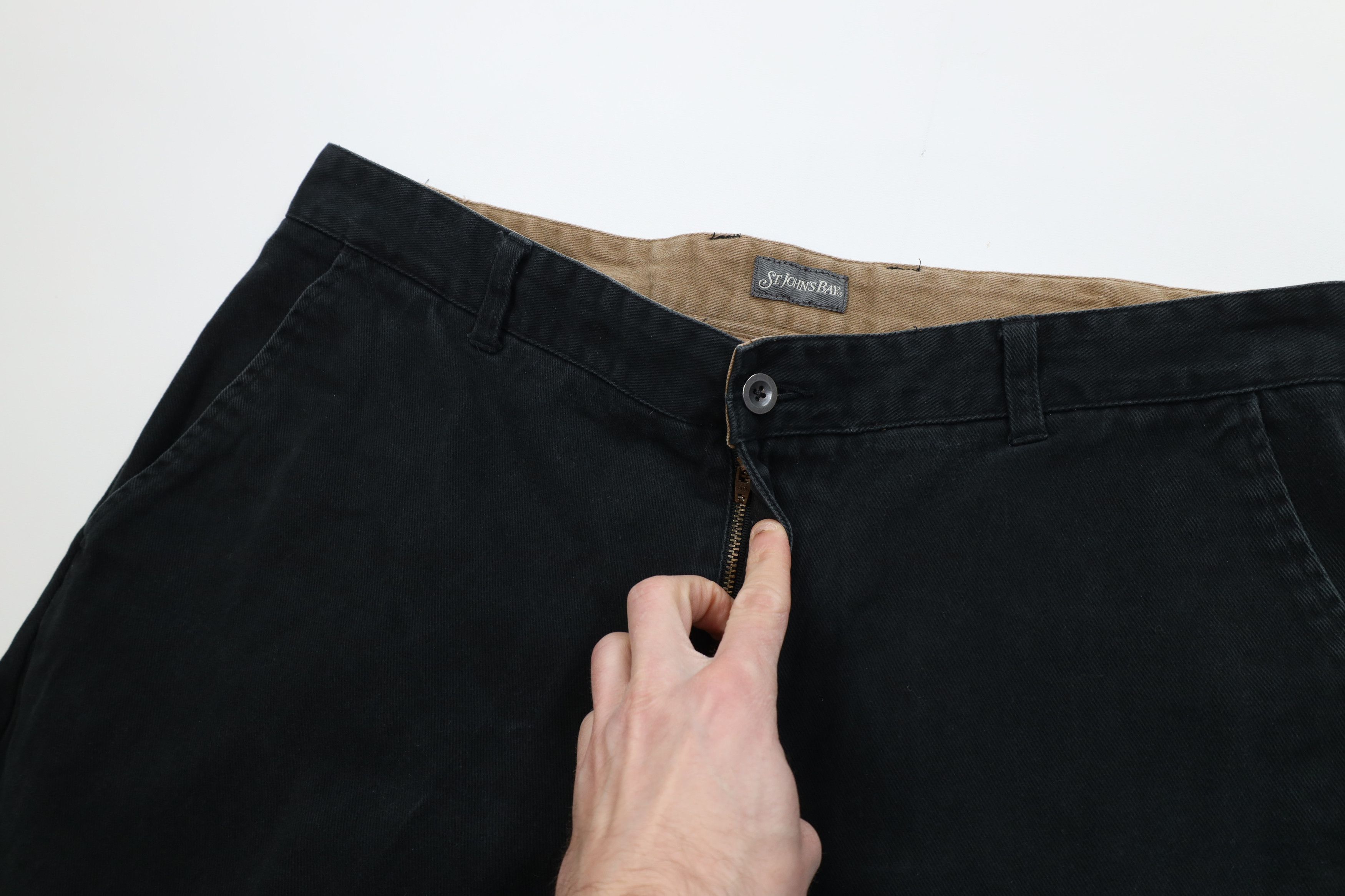 Vintage Vintage 90s Streetwear Wide Leg Twill Pants Trousers Black Size US 38 / EU 54 - 7 Thumbnail