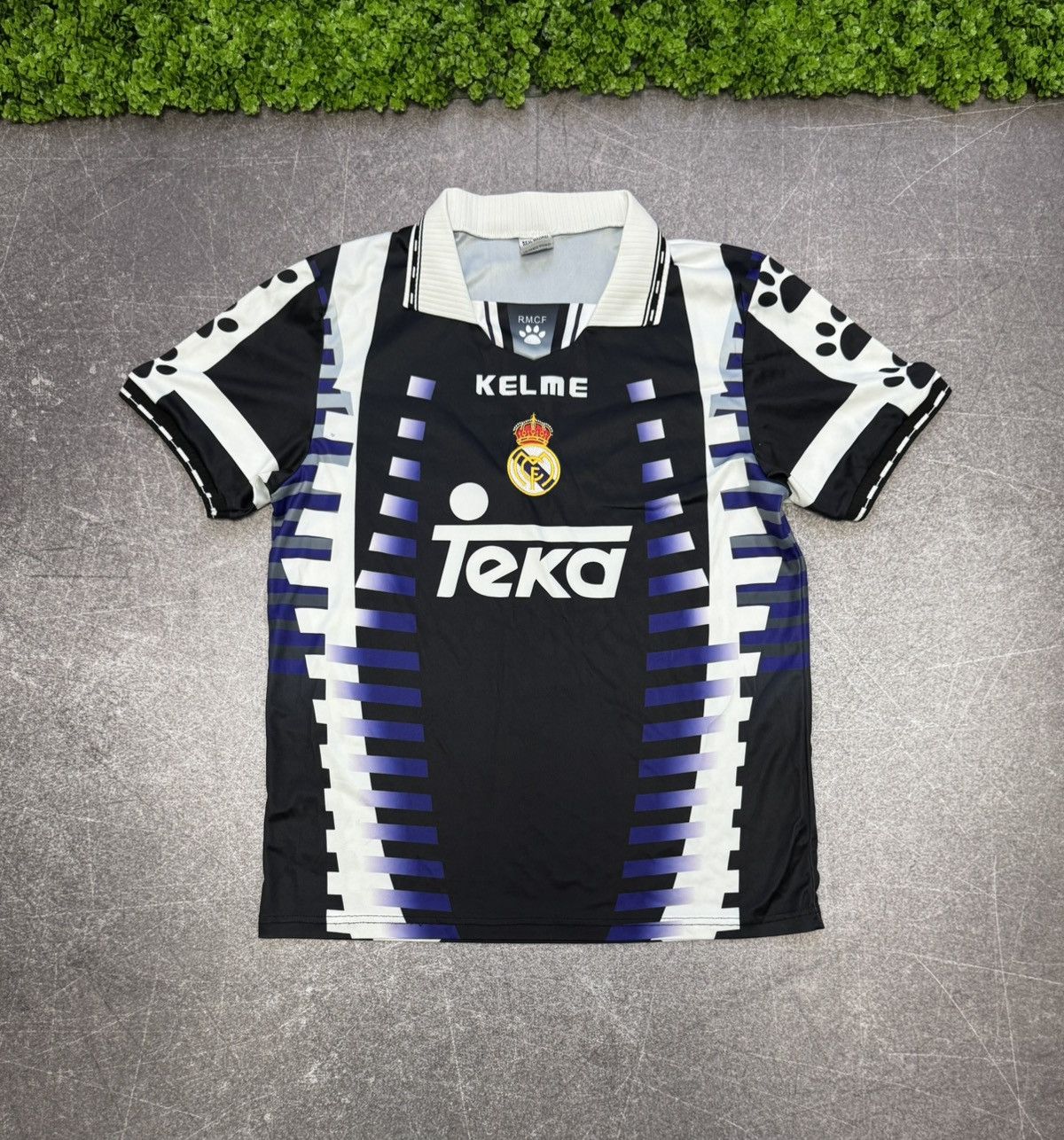 Pre-owned Vintage Real Madrid Kelme Teka 1995/1996 Away Jersey In Black