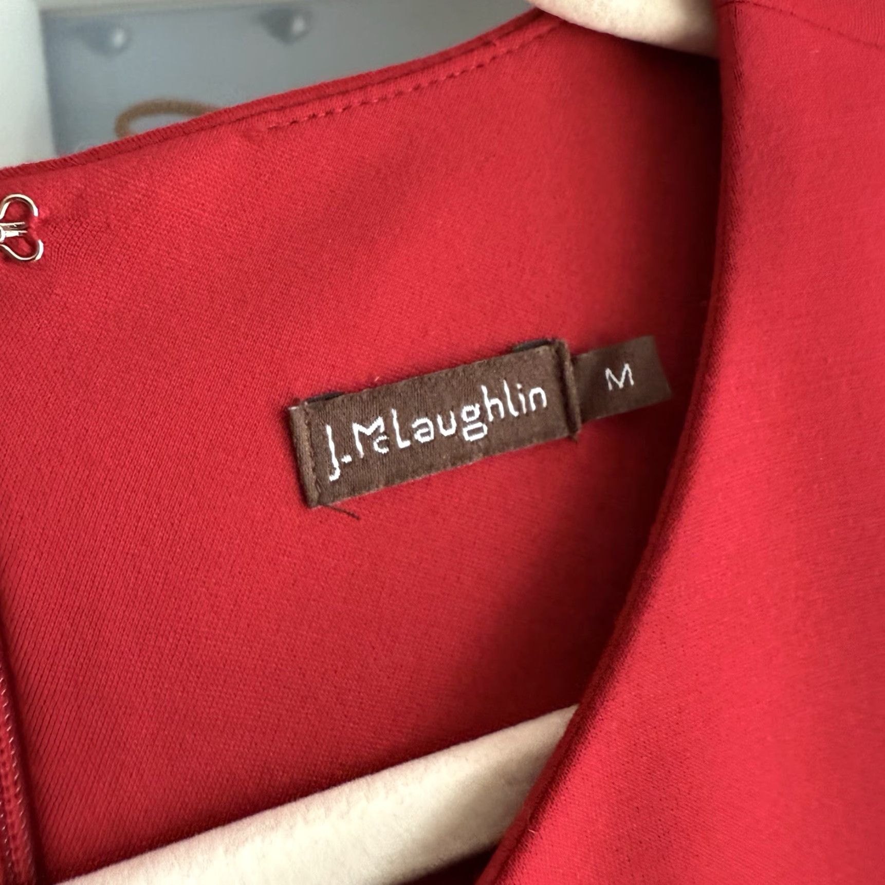 J.McLaughlin J. McLaughlin Dress Women Midi Sleeveless Red Bainbridge Cloth M Sheath Pencil Tank Zip Stretch Size M / US 6-8 / IT 42-44 - 5 Thumbnail