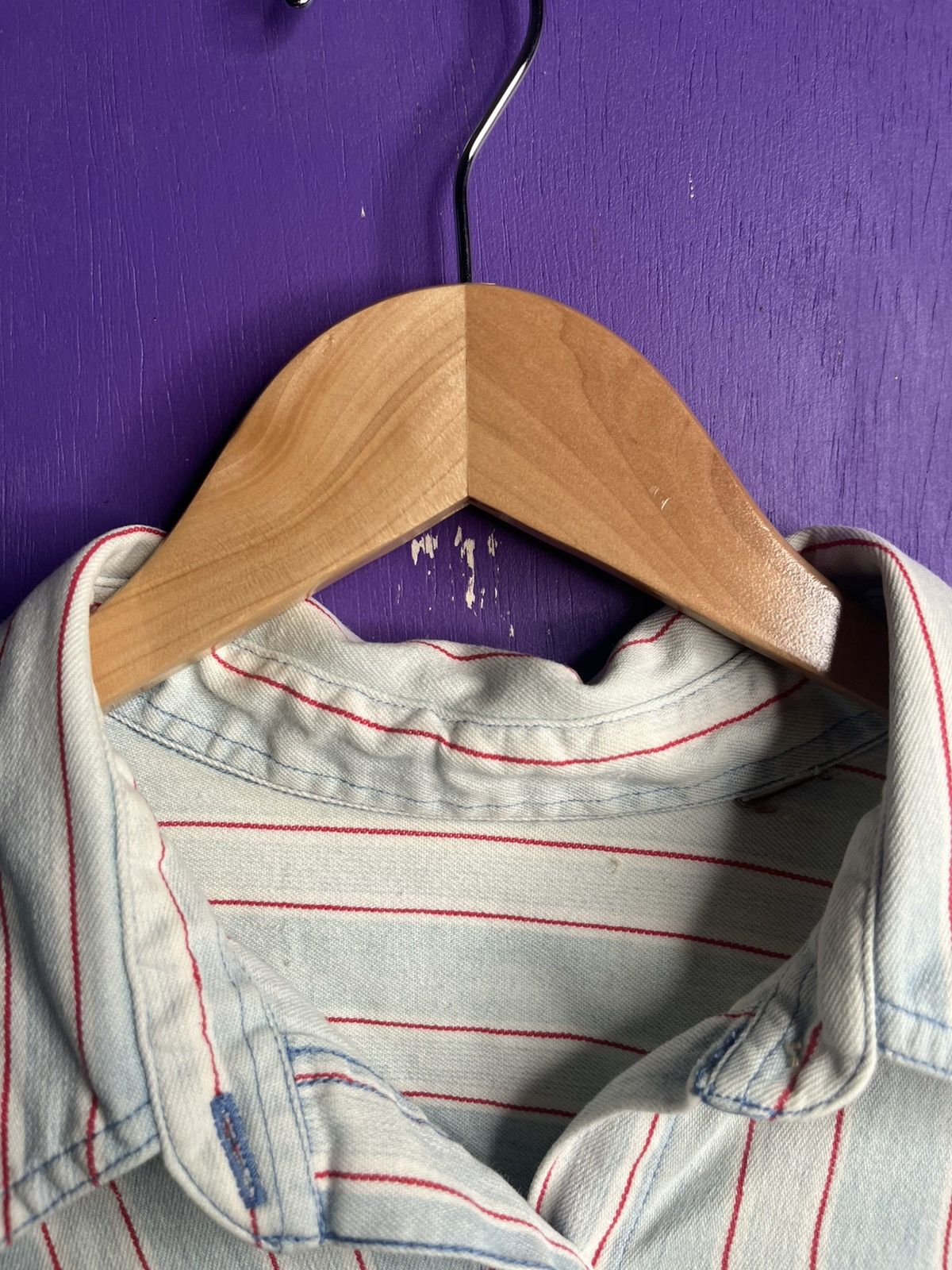 Vintage Vintage 90s Blue red striped button up shirt Size US M / EU 48-50 / 2 - 4 Thumbnail