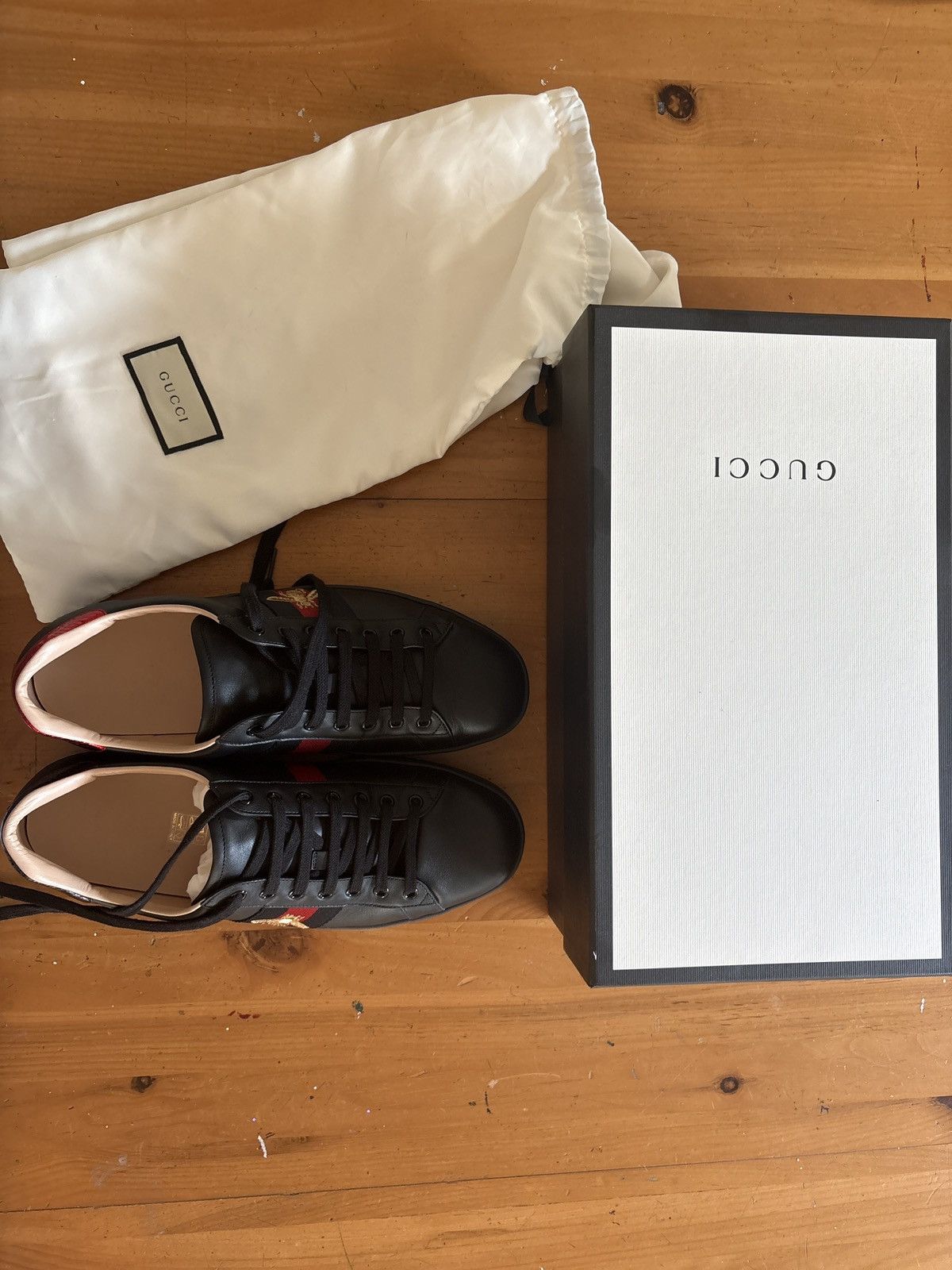 Gucci Men’s Black Ace Sneaker With Embroidery Size US 11.5 / EU 44-45 - 11 Thumbnail