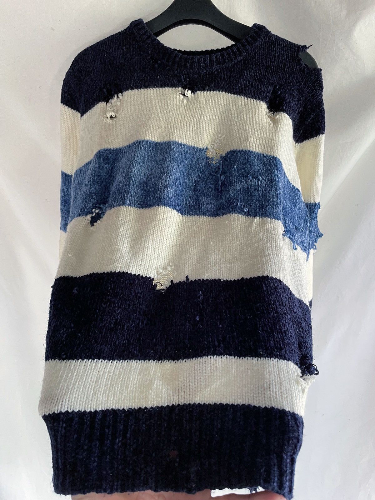 14th Addiction AVAIL JAPANESE BRAND GRUNGE DISTRESSED STRIPED KNIT Size US M / EU 48-50 / 2 - 2 Thumbnail