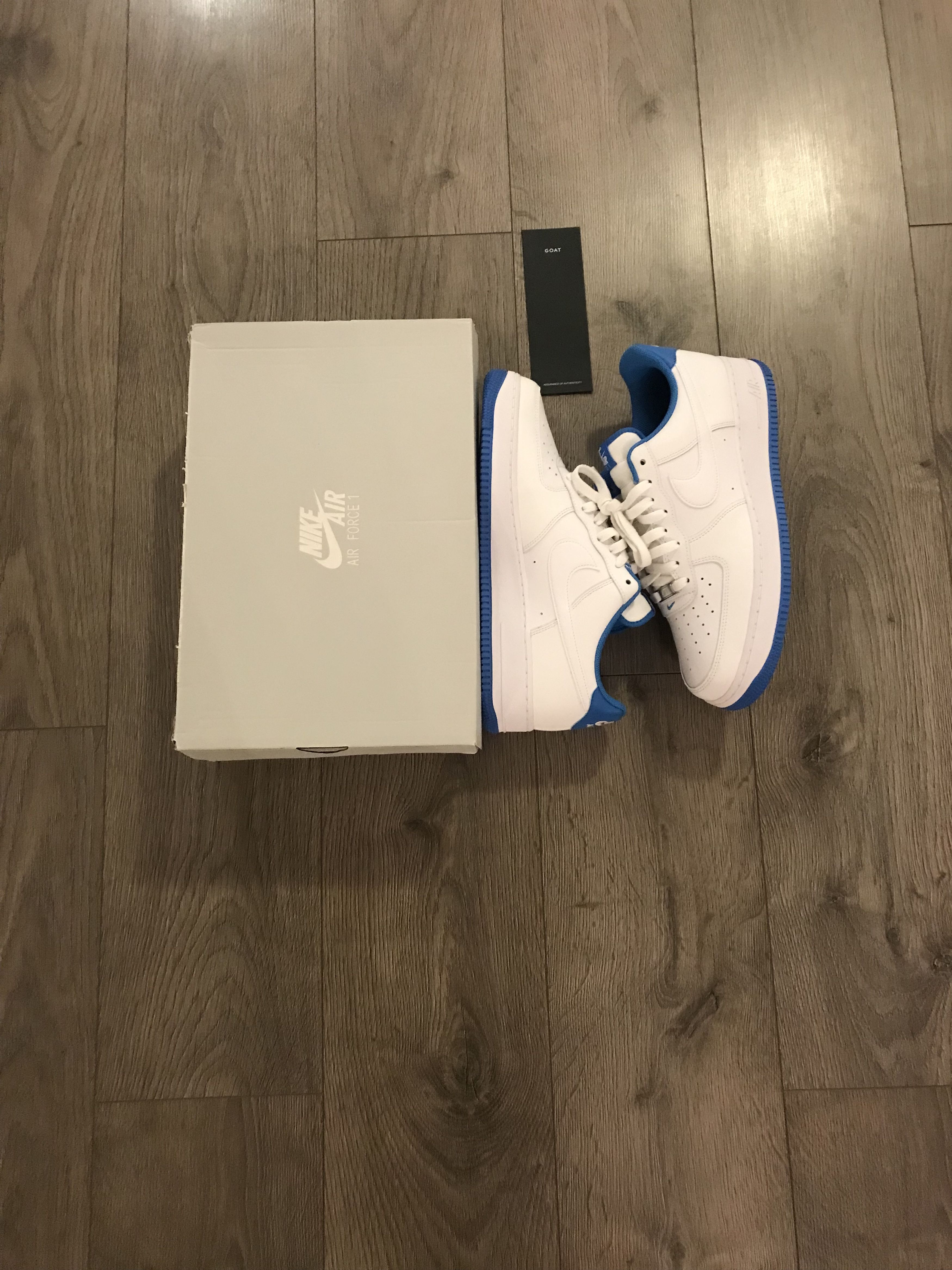 Nike Nike Air Force 1 Low '07 White Light Photo Blue Size US 12 / EU 45 - 1 Thumbnail