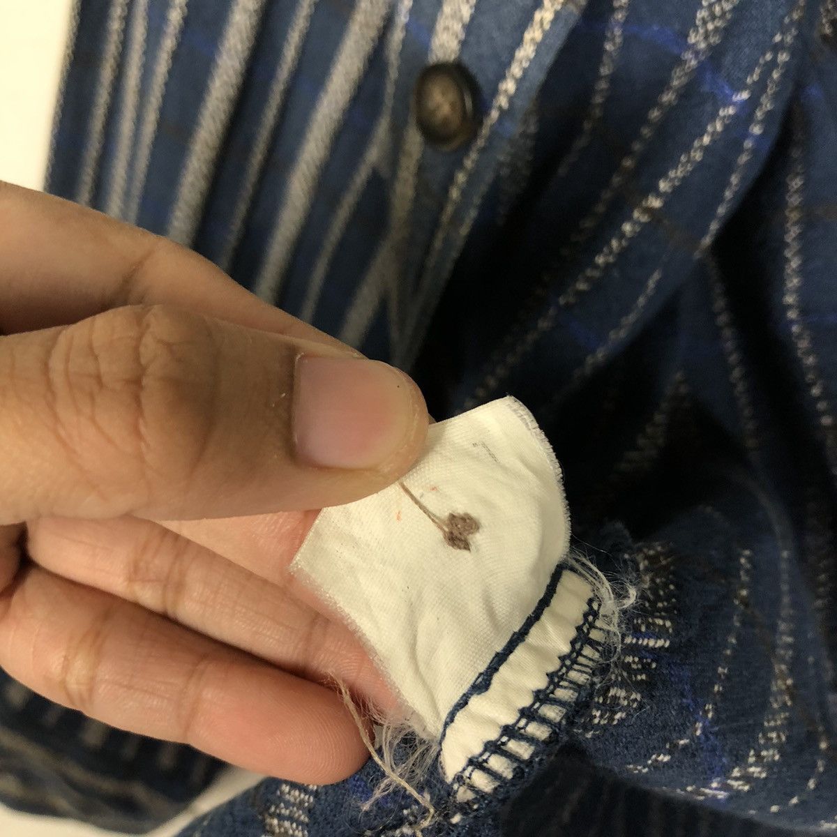 Indigo 📌Vintage Indigo Button Jacket Piko Striped Hickory Design Size US L / EU 52-54 / 3 - 22 Thumbnail
