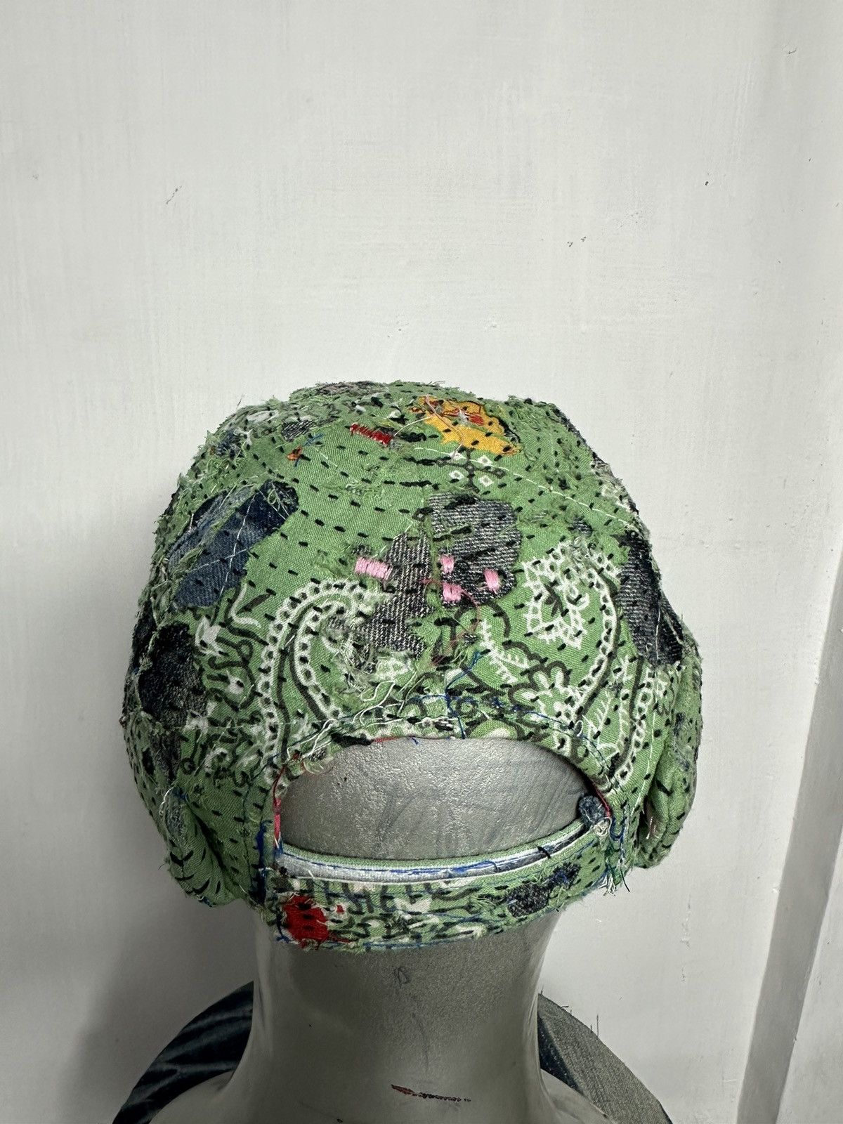 Handmade Custom Distressed Paisley Patchwork Boro Brimless Fisherman Size ONE SIZE - 12 Thumbnail