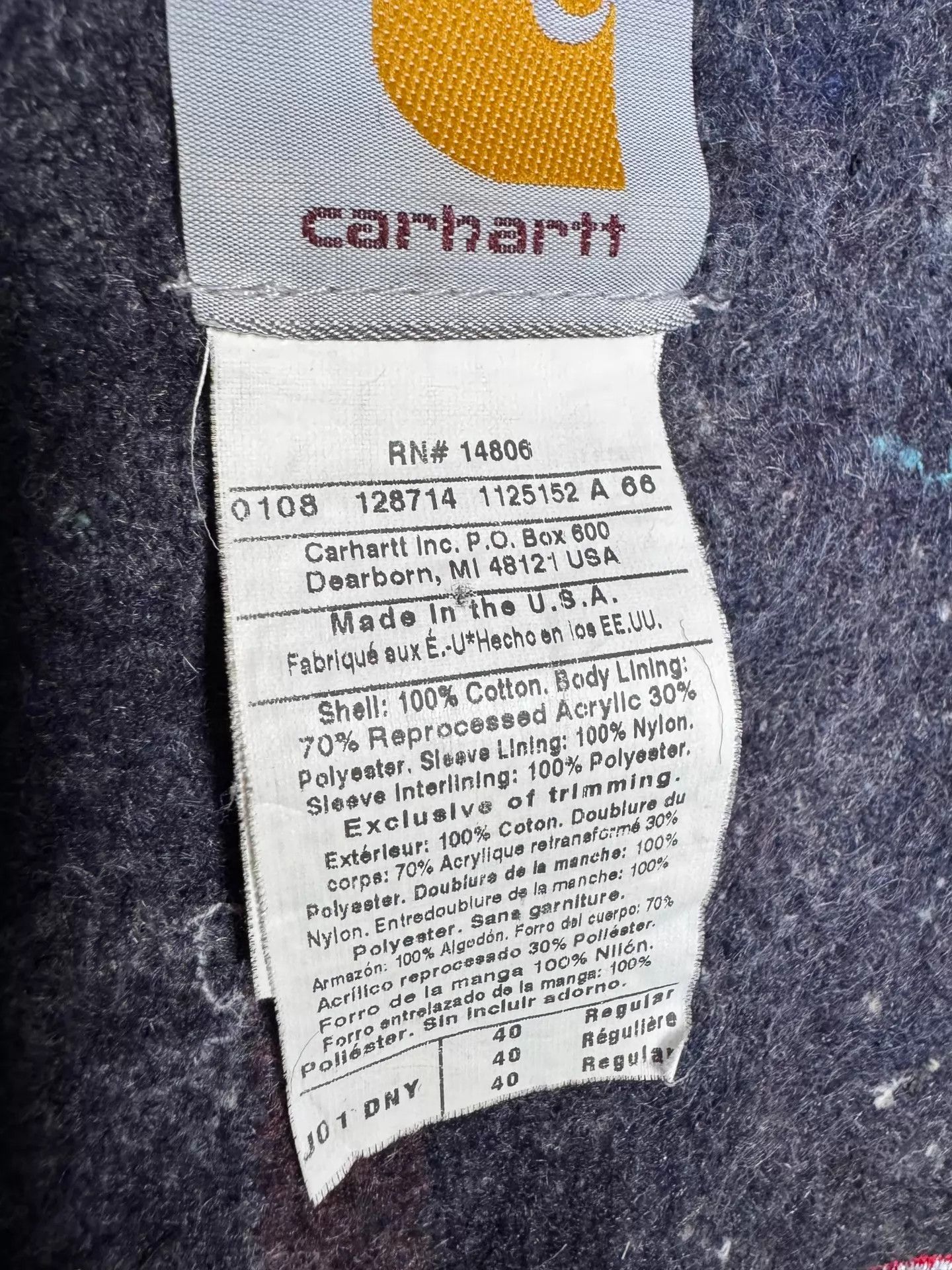 Carhartt Carhartt J01 Detroit Jacket Navy Blue 40/M Size US M / EU 48-50 / 2 - 9 Thumbnail