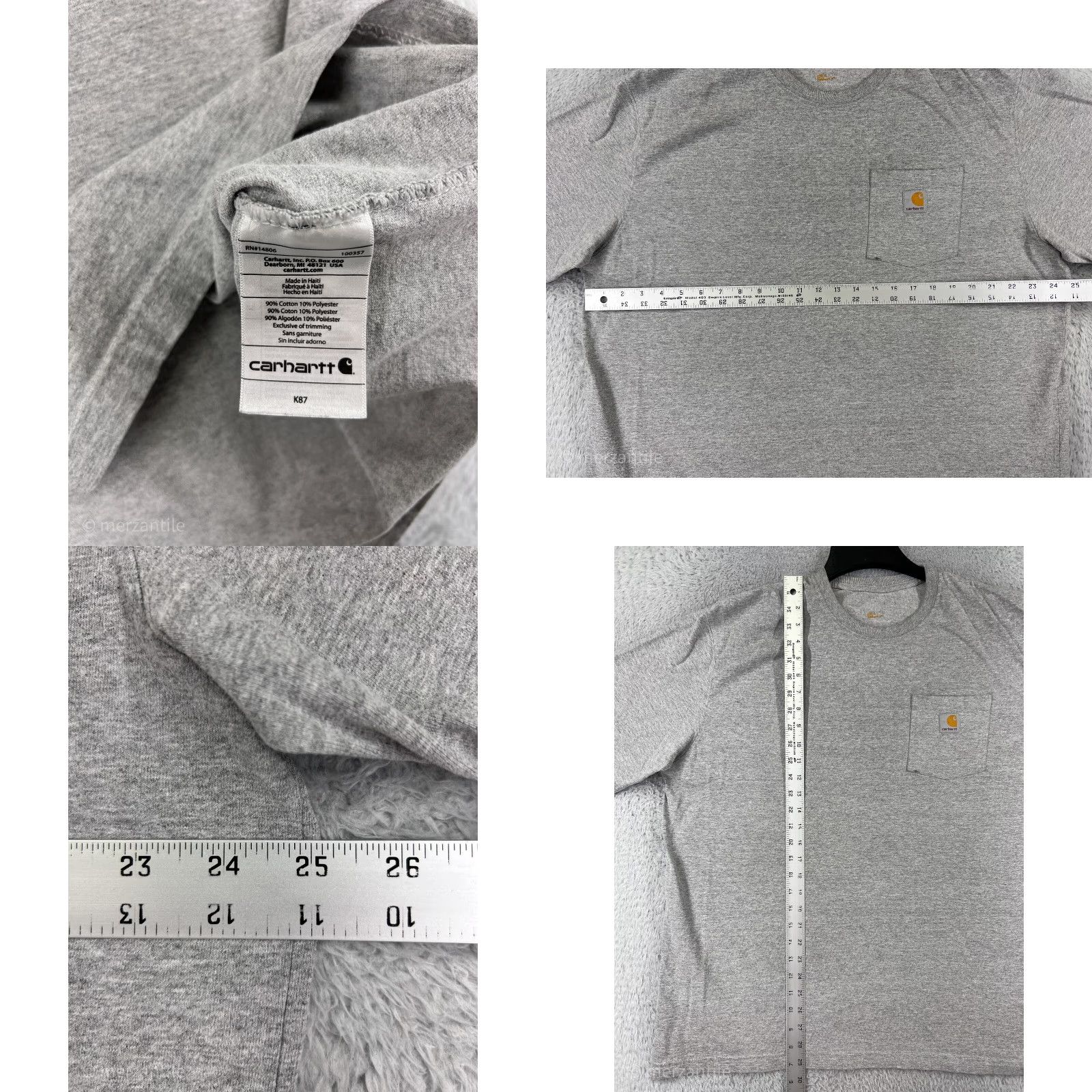 Carhartt VINTAGE Carhartt Shirt Mens XL Gray Short Sleeve Pocket Crew Neck Cotton Blend Size US XL / EU 56 / 4 - 8 Thumbnail